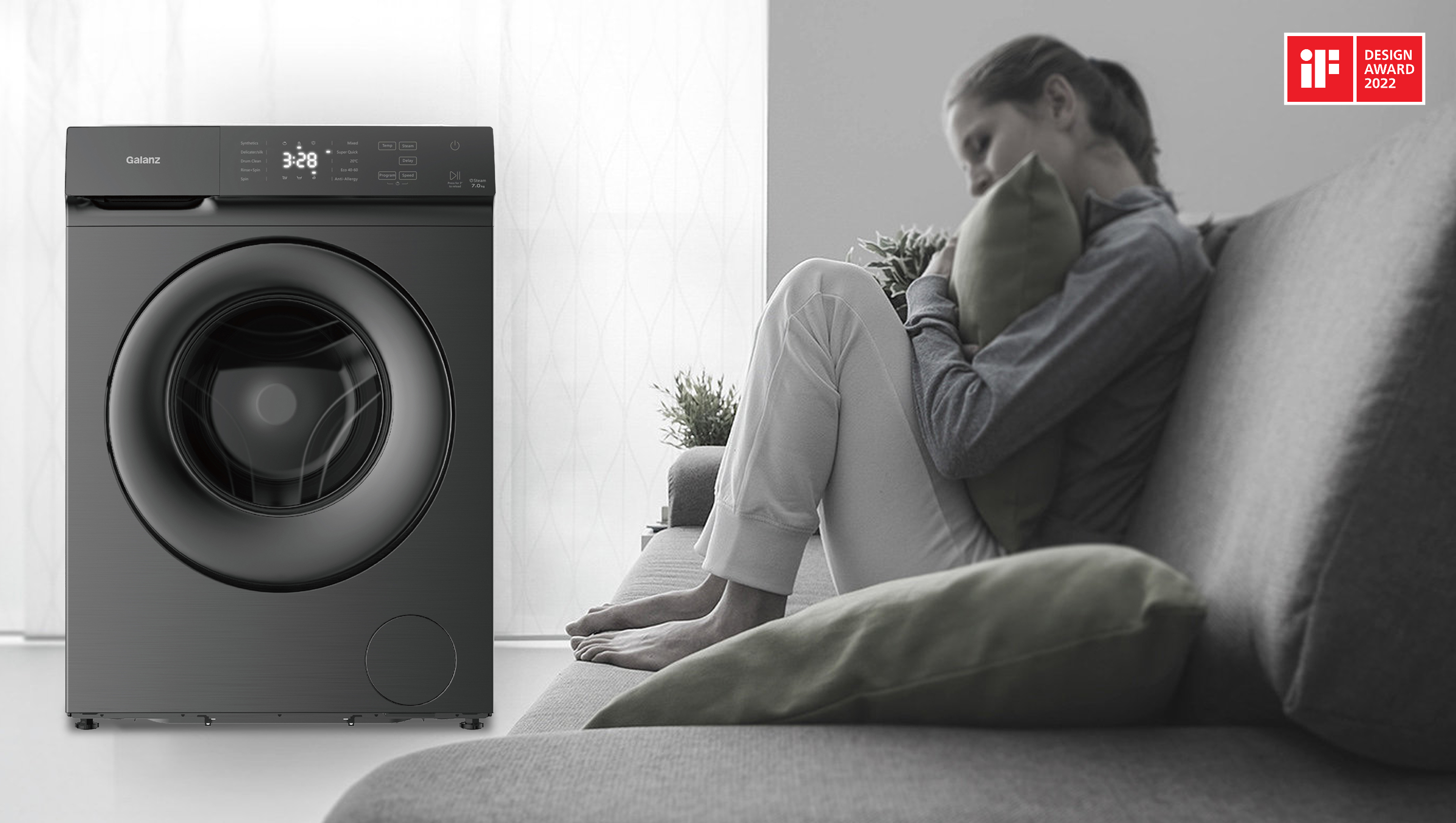 Home appliance design，Steam sterilization and mite removal，Washing machine，