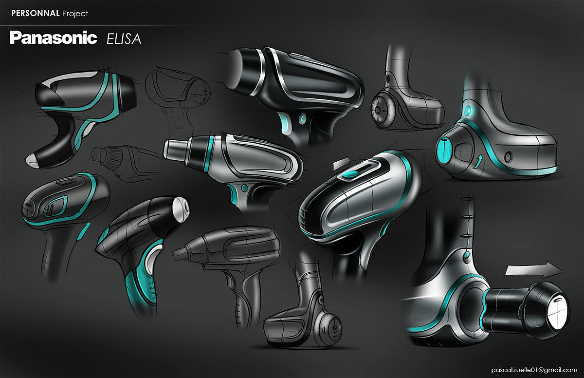 industrial design，Electric tool，hold，Electric drill，Panasonic，
