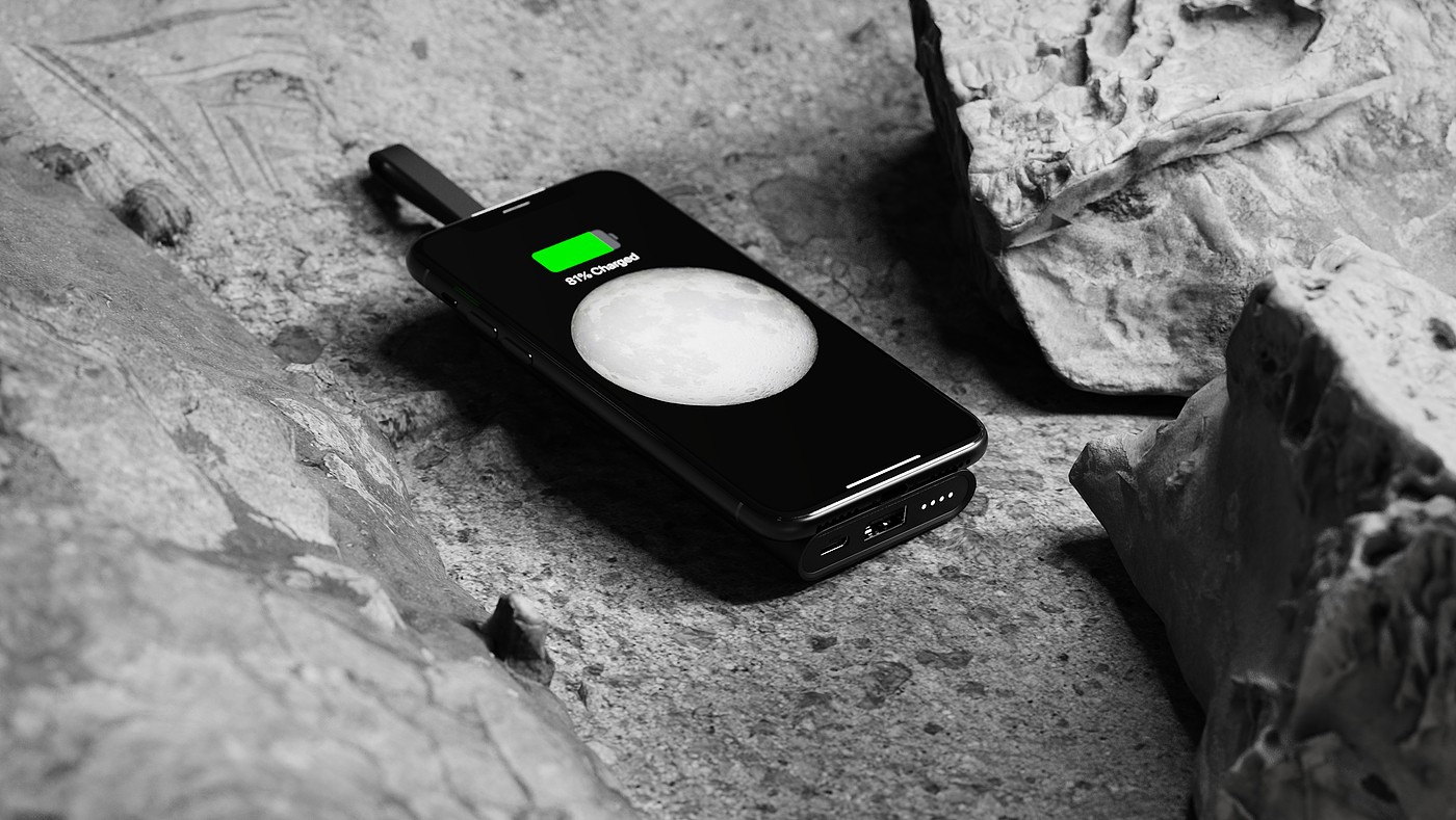 industrial design，product design，Appearance design，Mobile power bank，Wireless charging treasure，Scene rendering，