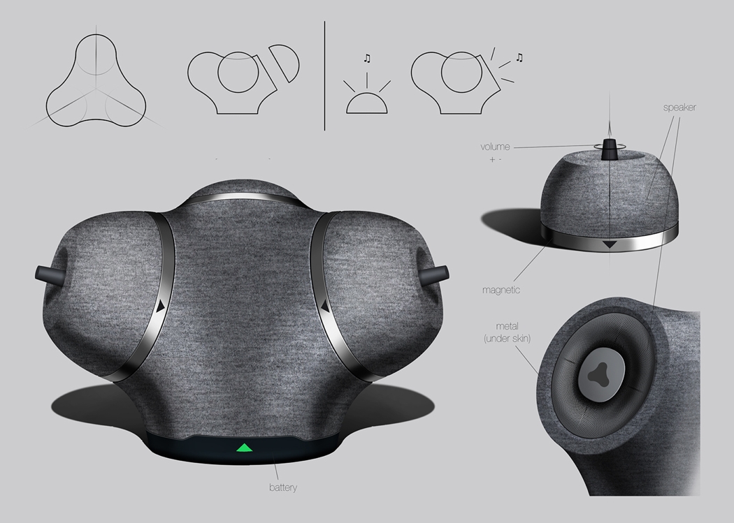 Modular speaker，Digital，product design，industrial design，