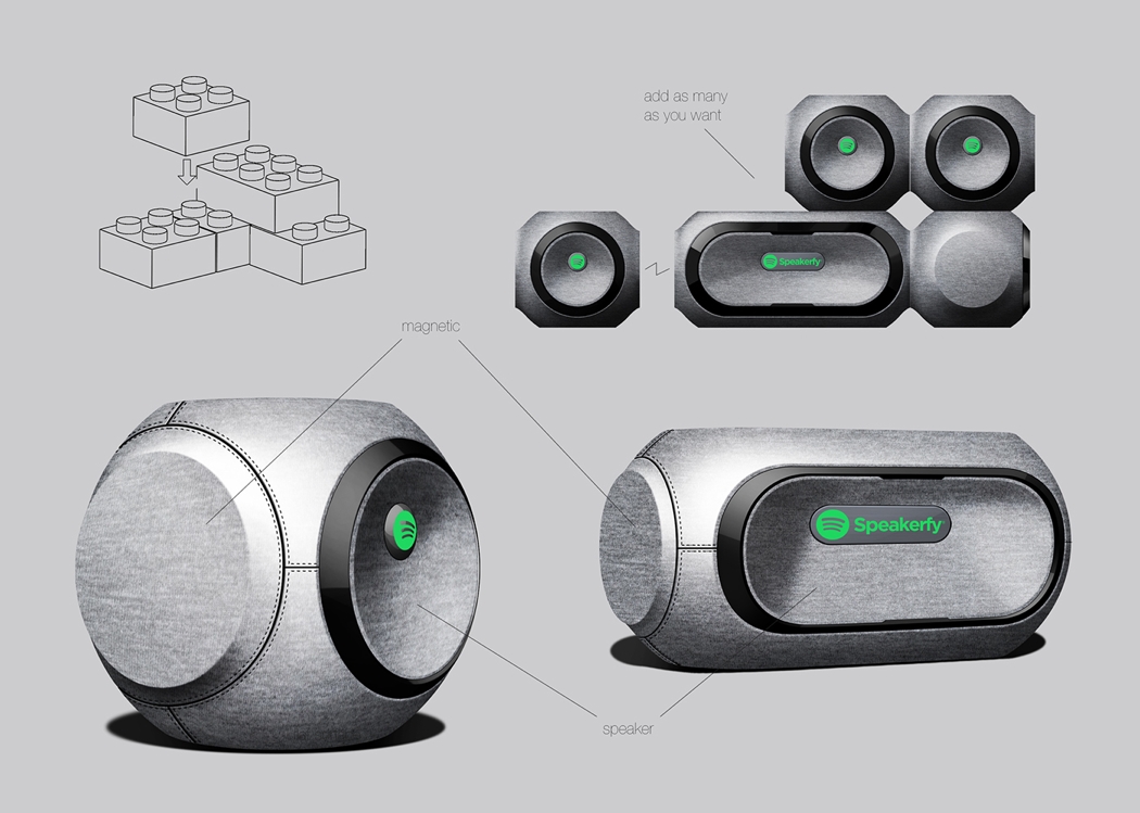Modular speaker，Digital，product design，industrial design，