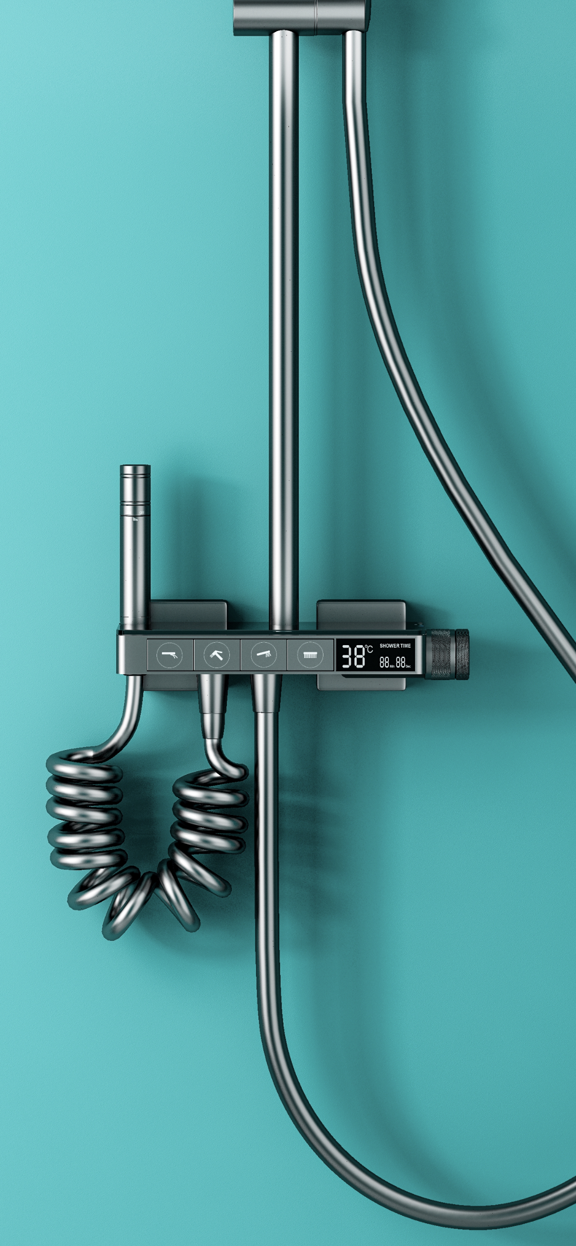 This shower is plain.，