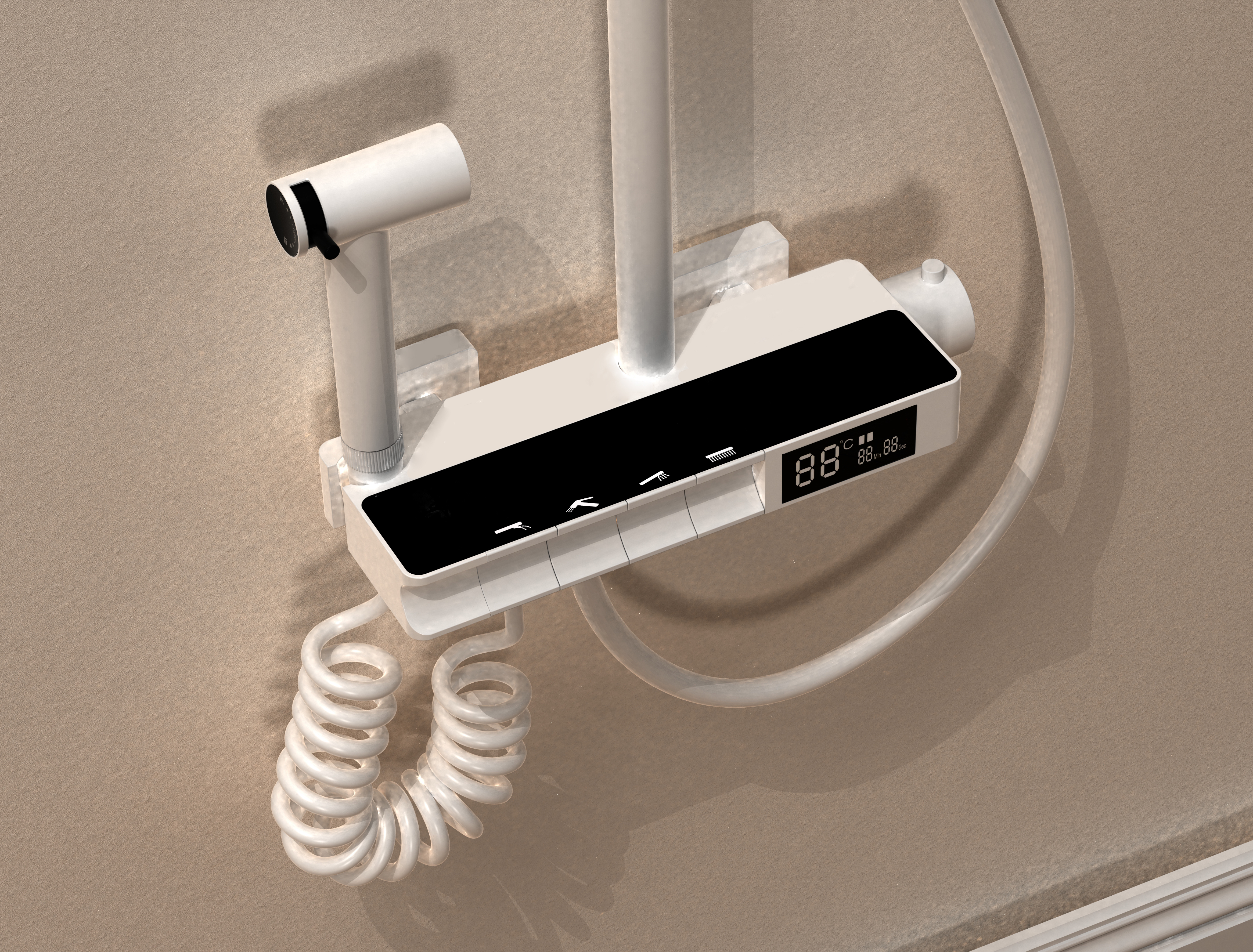 Large plane half glass shower，