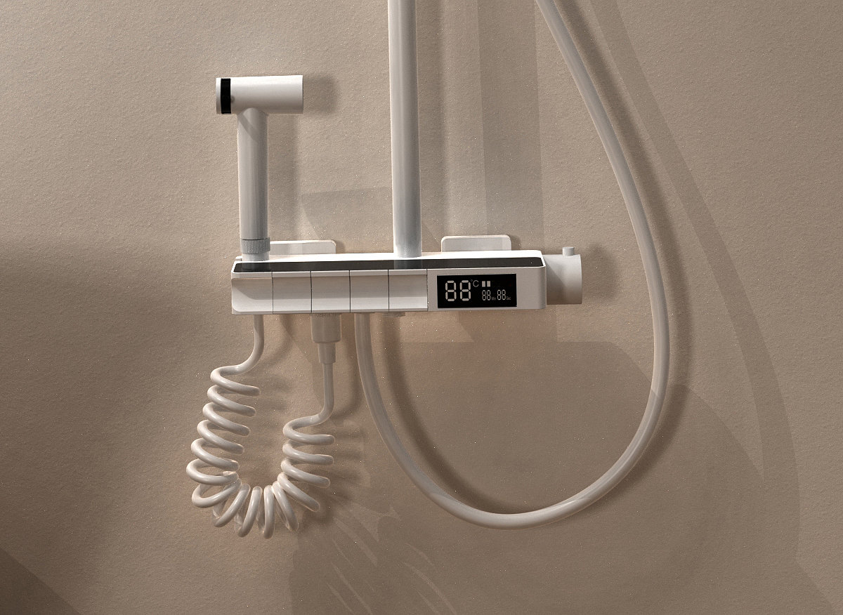 Large plane half glass shower，