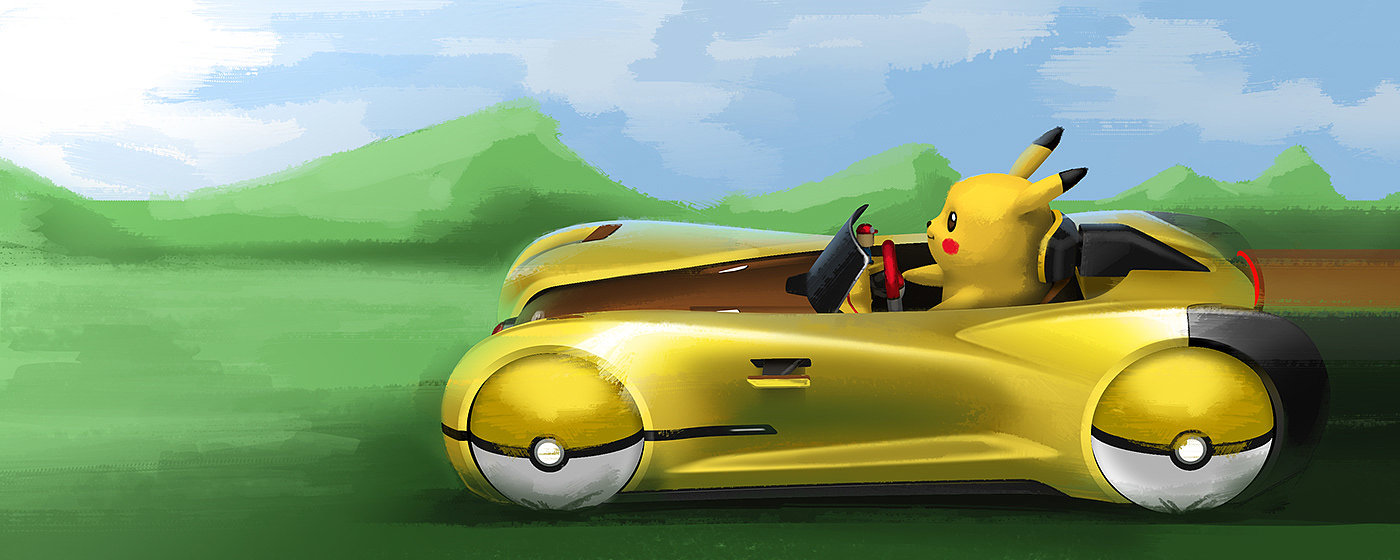 Sports car，Pikachu，automobile，Automobile design，Car model，concept，pika-car，p-car，