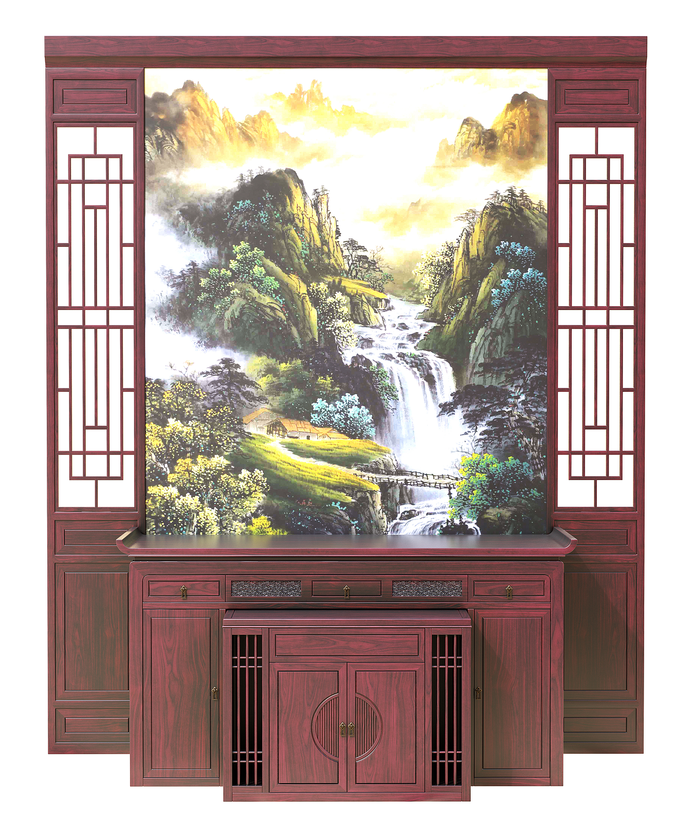 中式，家具，雕花，家居，建模渲染动画教程，产品，创意，设计，