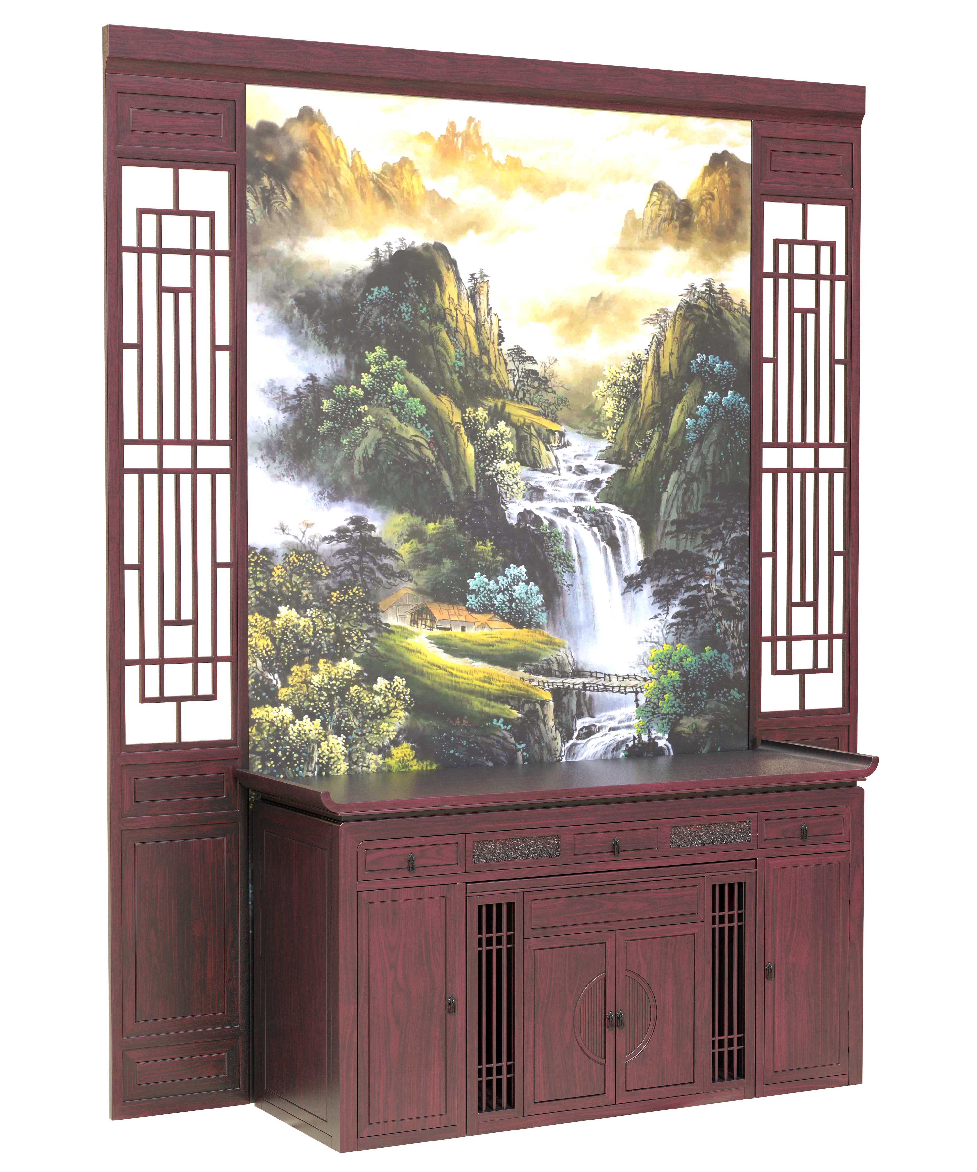 Chinese style，furniture，Carved，Home Furnishing，Modeling and rendering animation tutorial，product，originality，Design，
