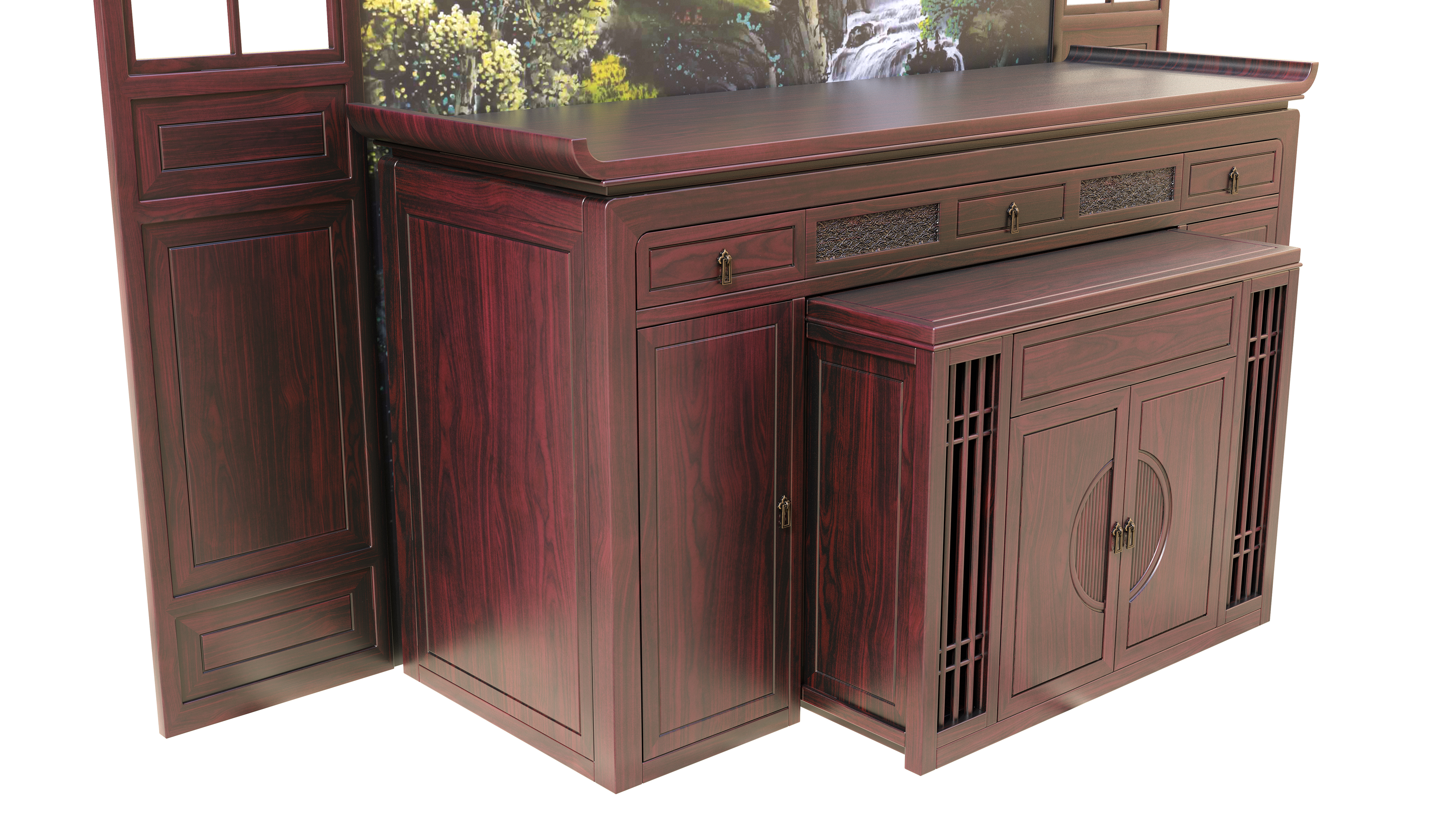 Chinese style，furniture，Carved，Home Furnishing，Modeling and rendering animation tutorial，product，originality，Design，