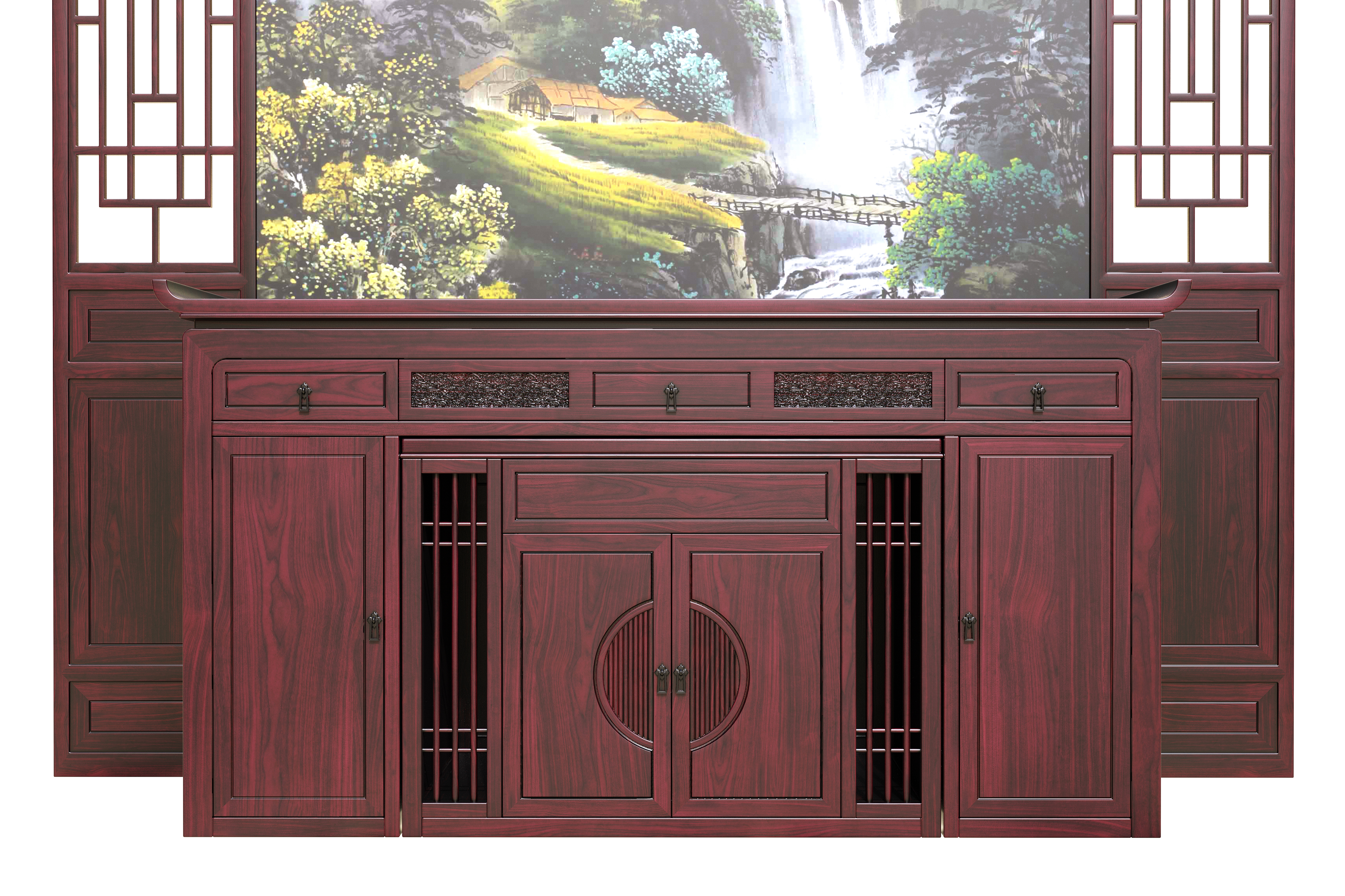 Chinese style，furniture，Carved，Home Furnishing，Modeling and rendering animation tutorial，product，originality，Design，