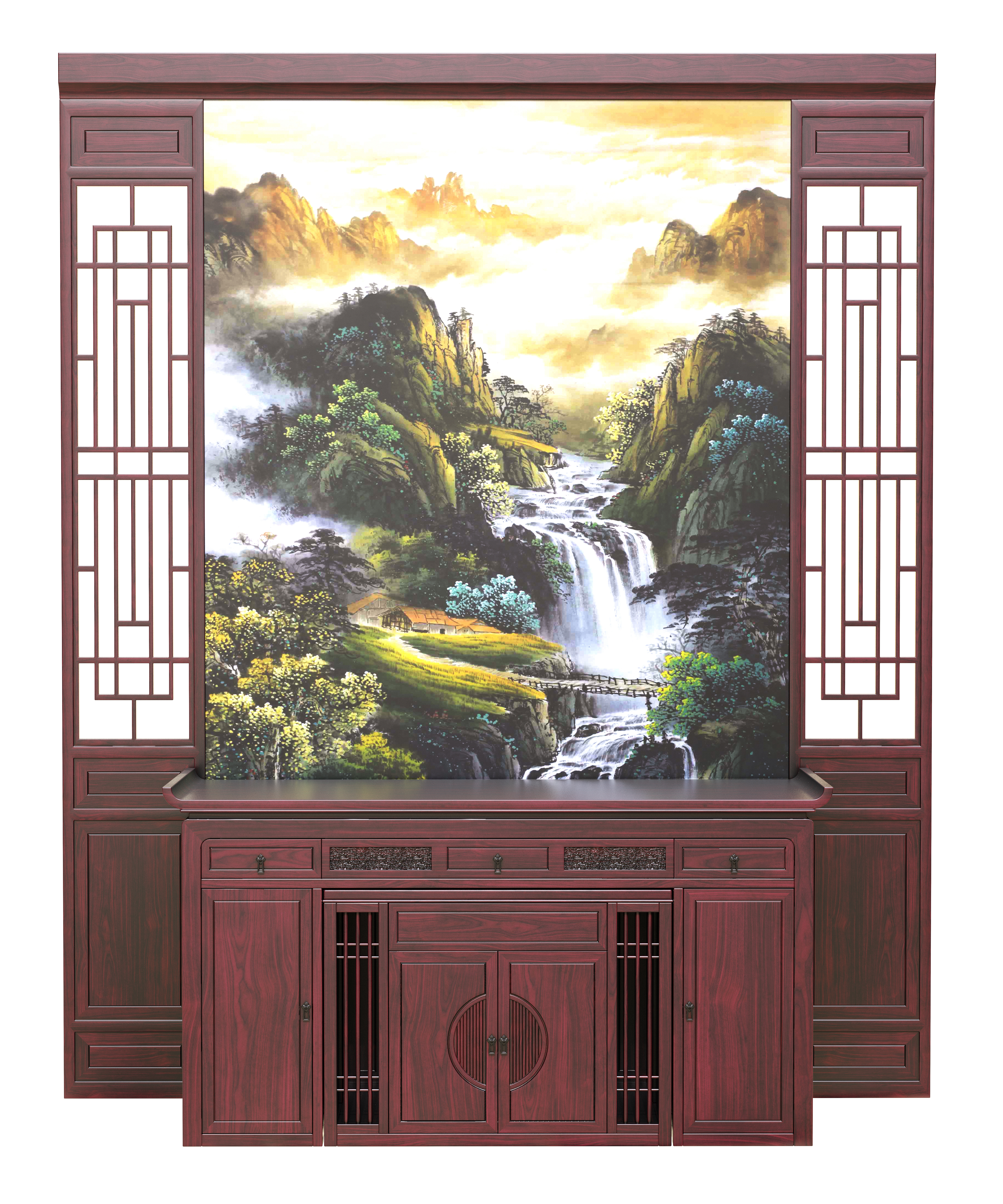 Chinese style，furniture，Carved，Home Furnishing，Modeling and rendering animation tutorial，product，originality，Design，