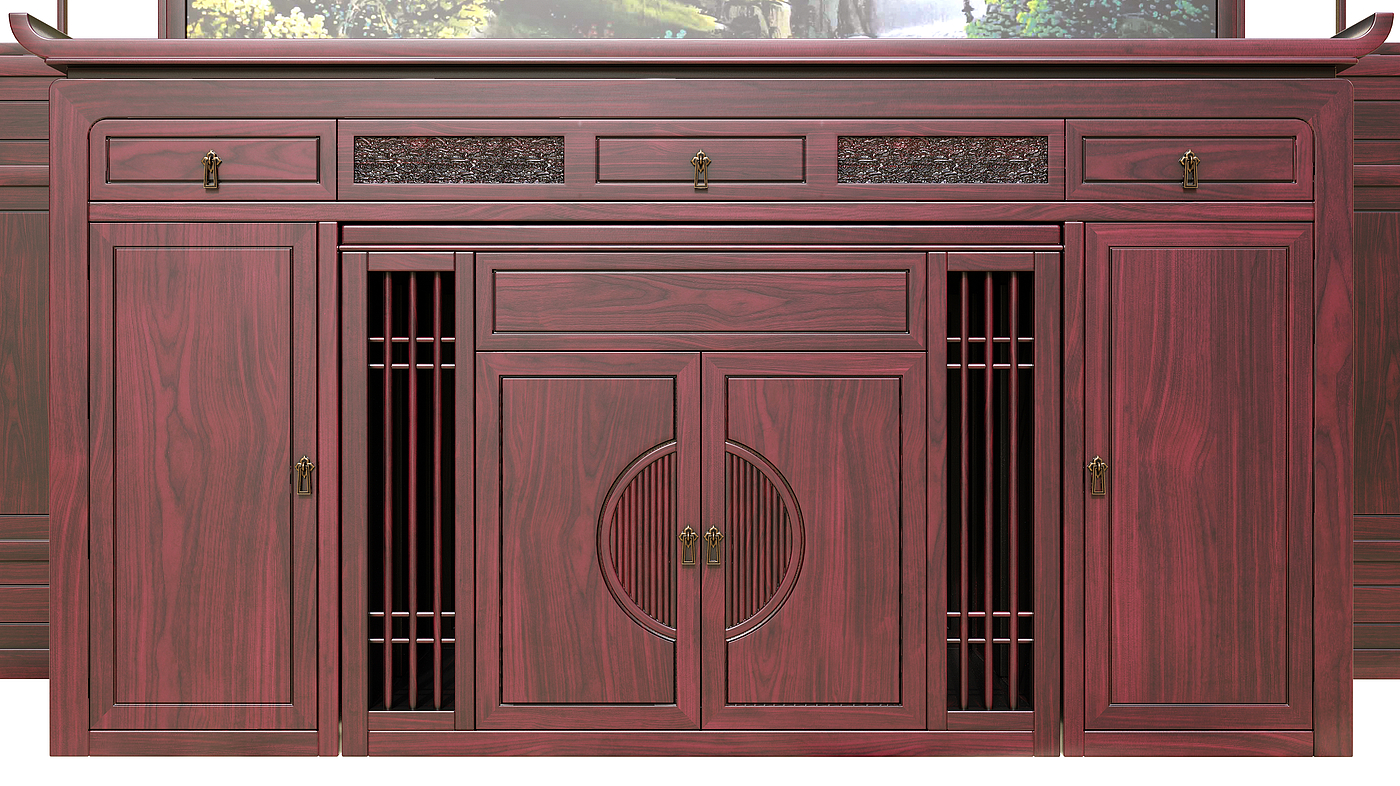 Chinese style，furniture，Carved，Home Furnishing，Modeling and rendering animation tutorial，product，originality，Design，