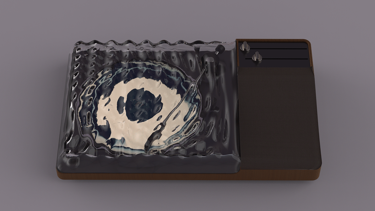 industrial design，player，product design，3d，Record player，flow，water ripple，