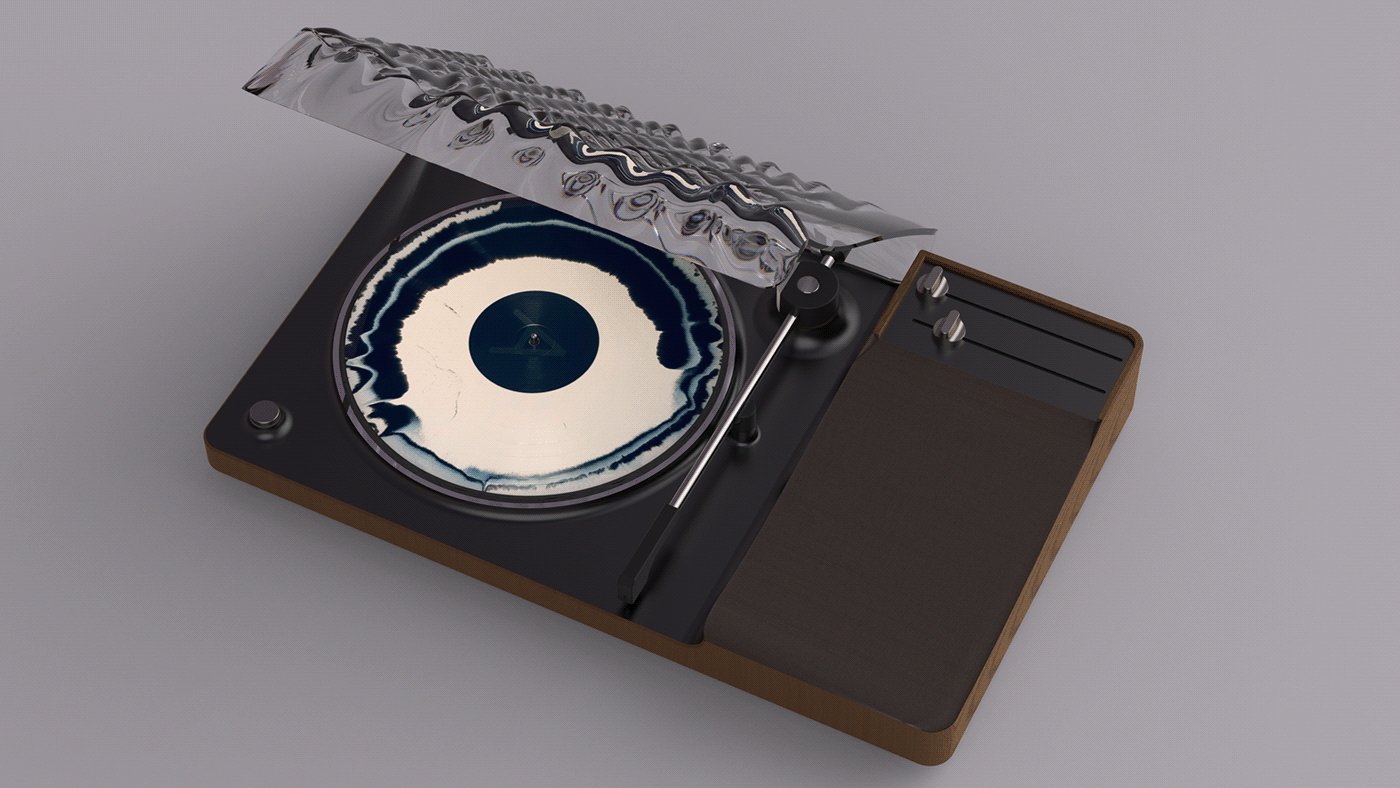 industrial design，player，product design，3d，Record player，flow，water ripple，