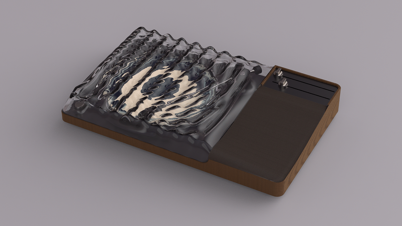 industrial design，player，product design，3d，Record player，flow，water ripple，