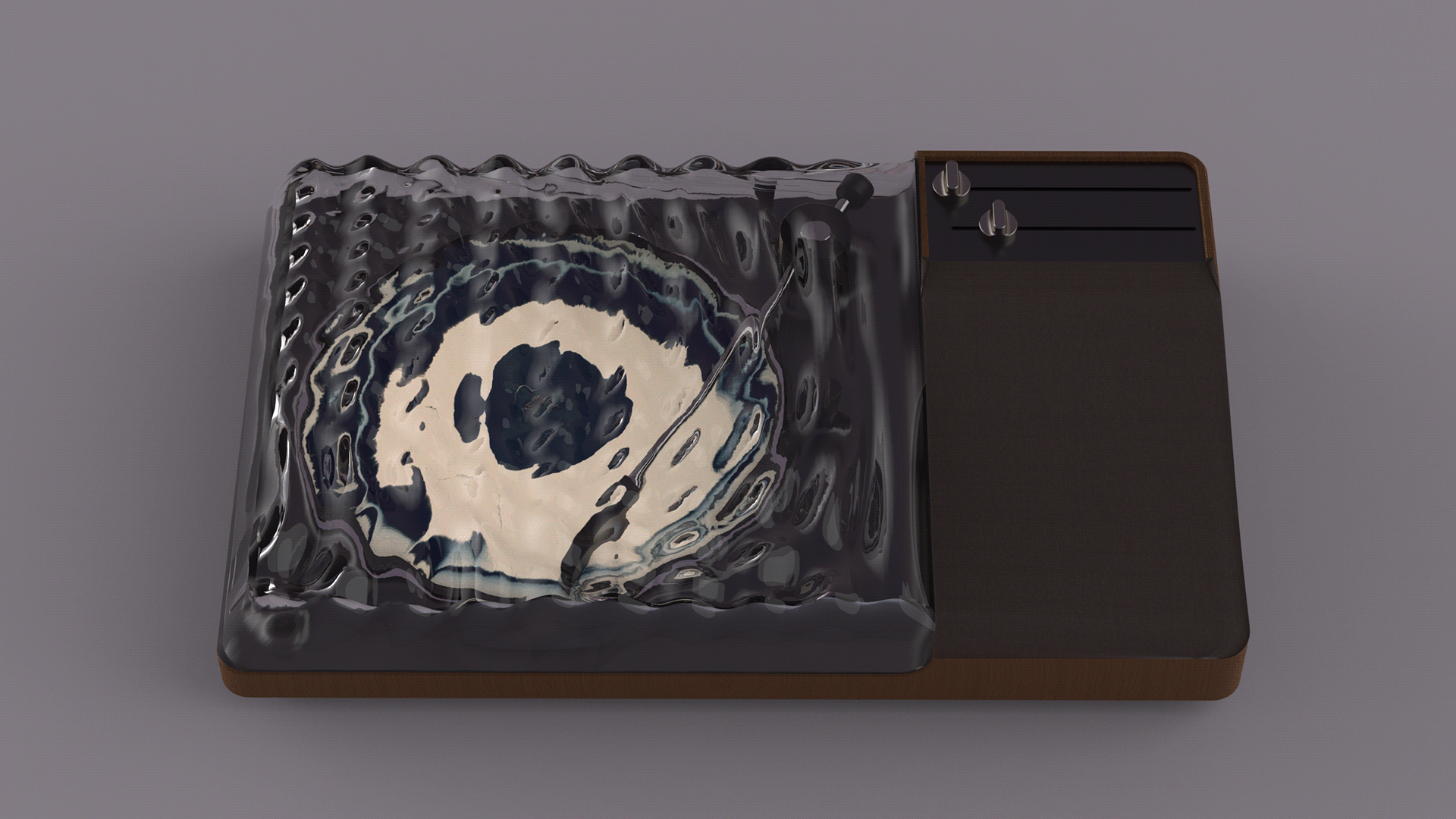 industrial design，player，product design，3d，Record player，flow，water ripple，