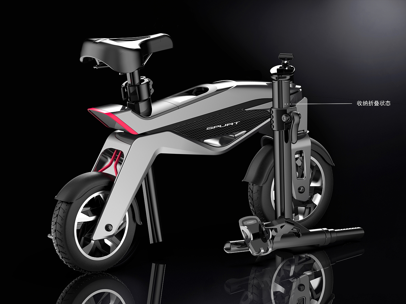 Electric vehicle，fold，Transportation tools，Electric scooter，Design，