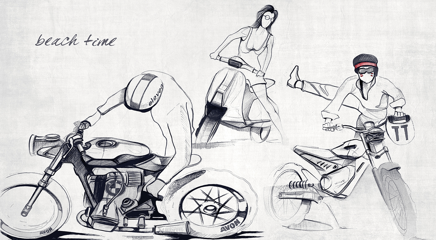 交通工具，草图设计，摩托车，产品设计，