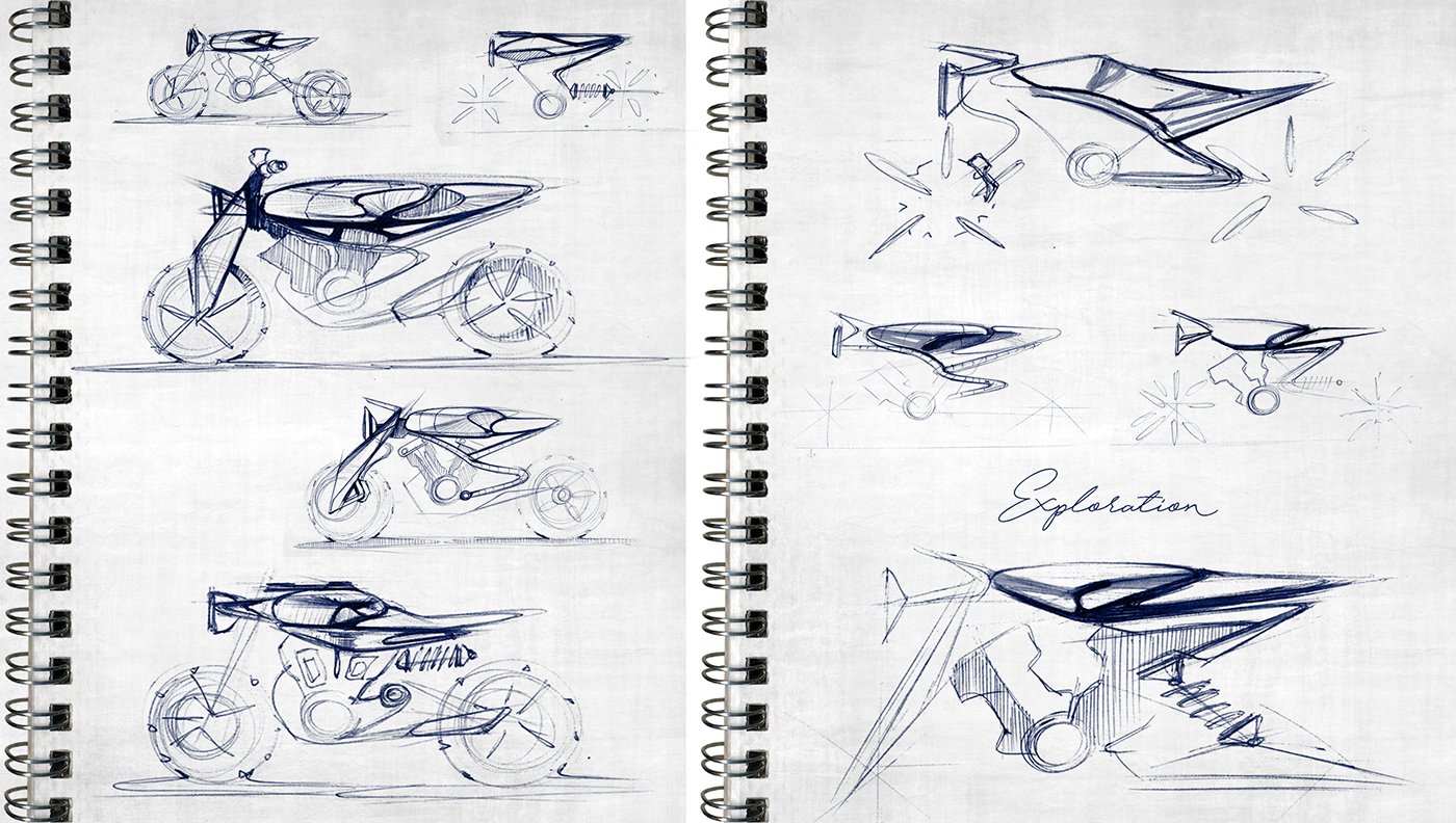 vehicle，Sketch design，motorcycle，product design，