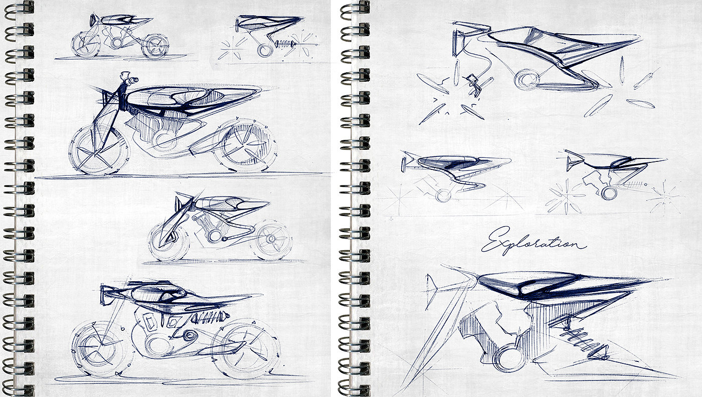 交通工具，草图设计，摩托车，产品设计，