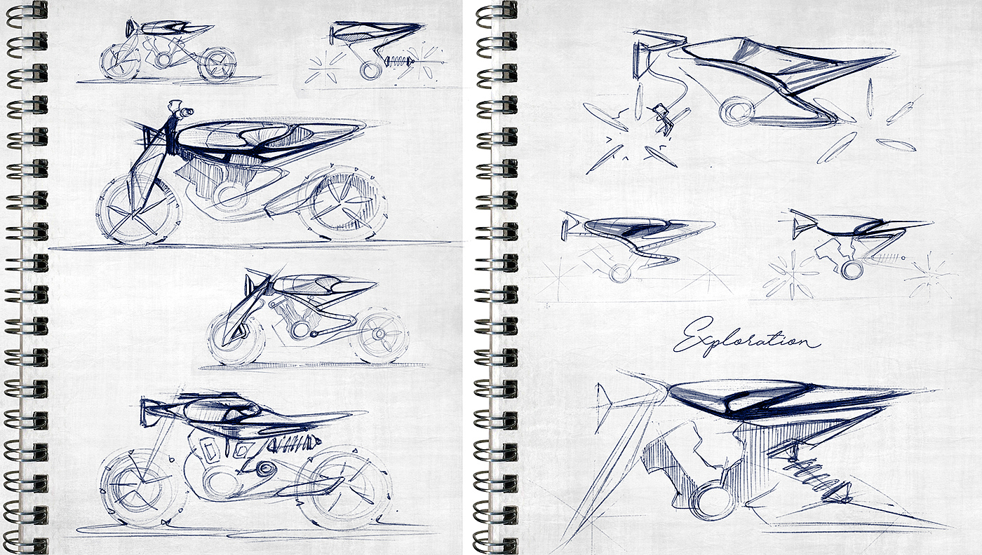 vehicle，Sketch design，motorcycle，product design，