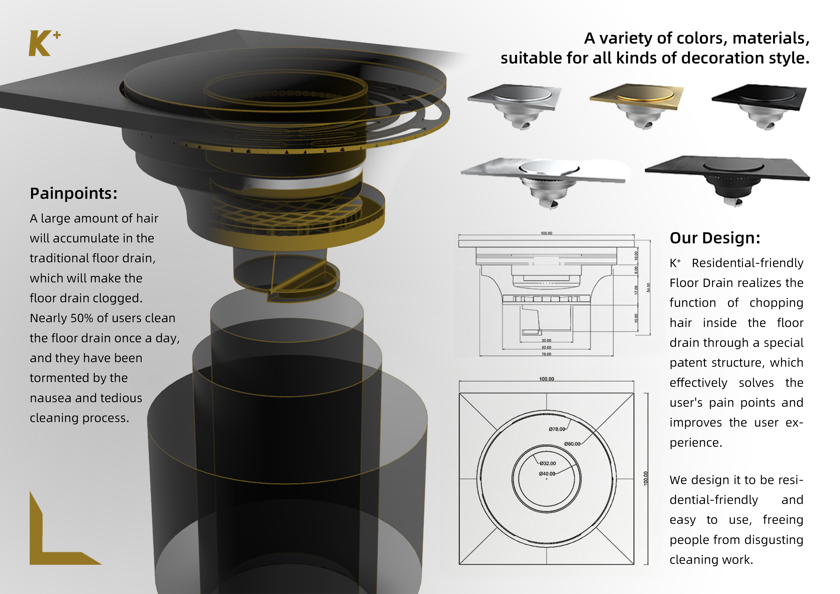 Broken hair floor drain，Habitat friendly，Bathroom floor drain，the floor drain，