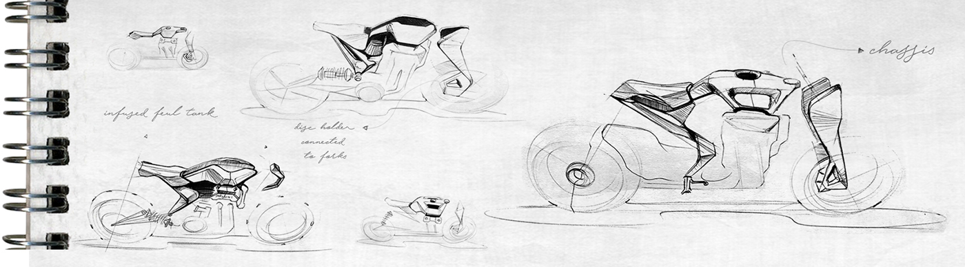 vehicle，Sketch design，motorcycle，product design，