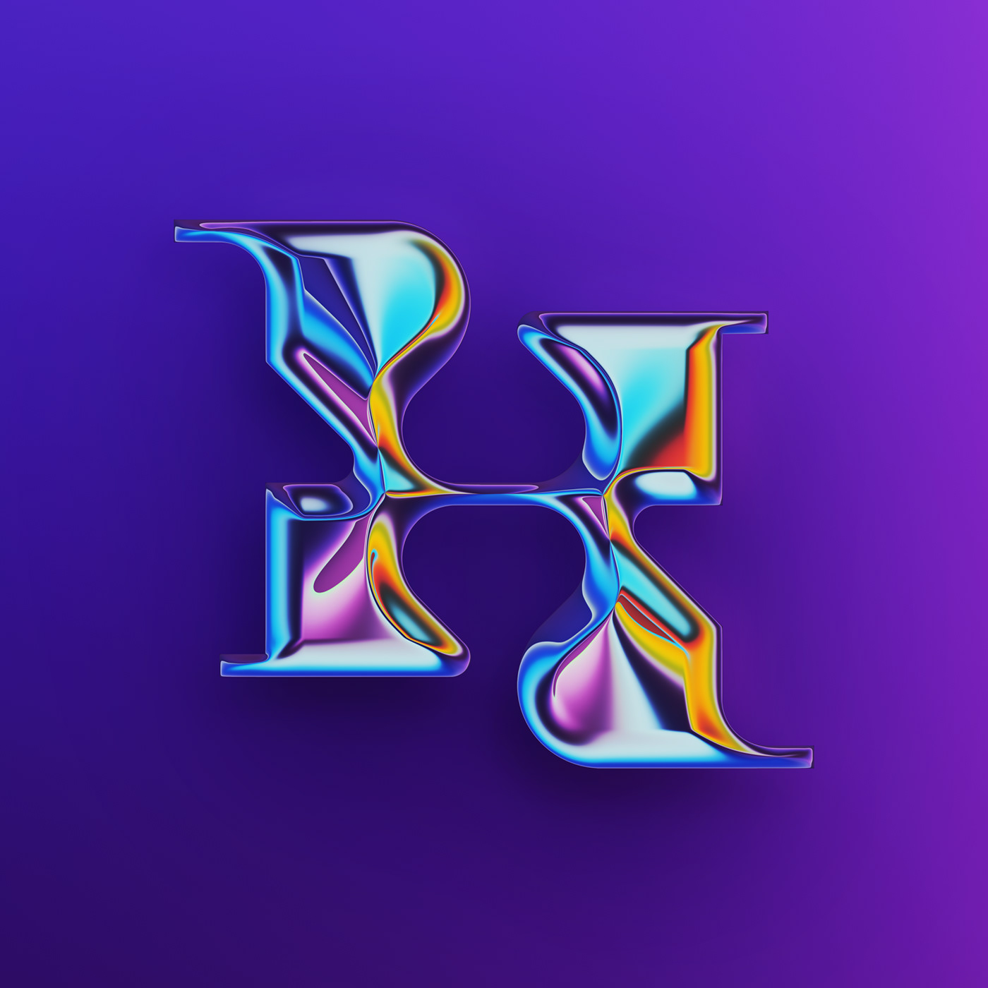 36 Days of Type，two thousand and twenty-two，abstract，Chromium metal，Render，Typesetting，