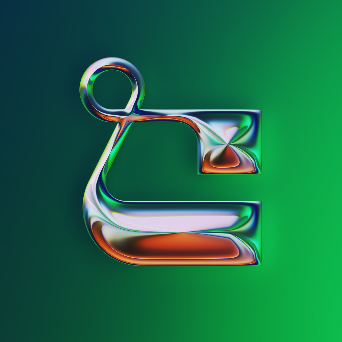 36 Days of Type，two thousand and twenty-two，abstract，Chromium metal，Render，Typesetting，
