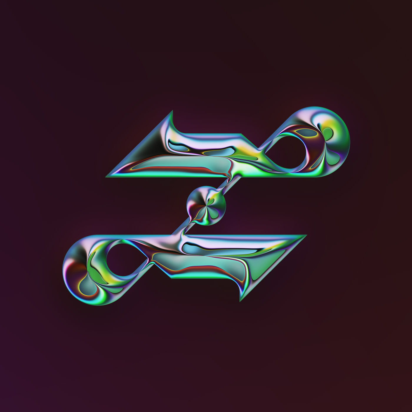 36 Days of Type，two thousand and twenty-two，abstract，Chromium metal，Render，Typesetting，