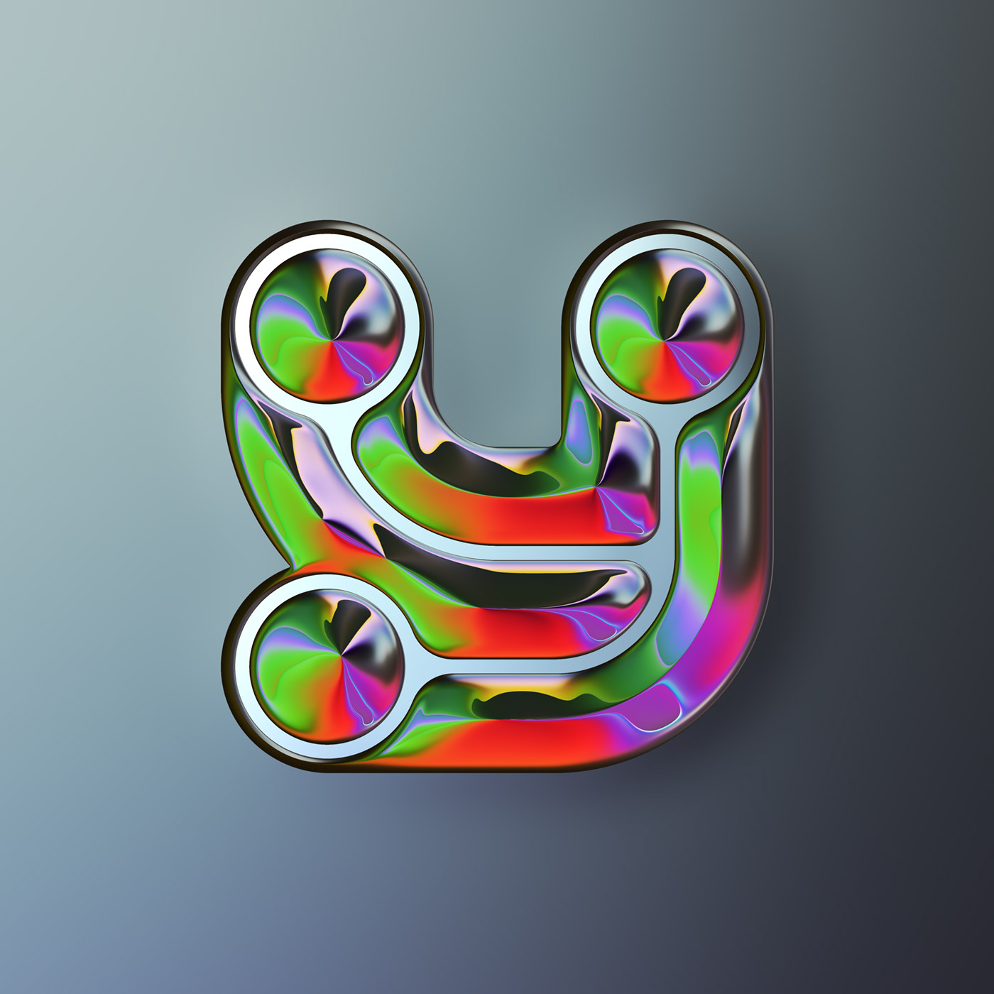 36 Days of Type，two thousand and twenty-two，abstract，Chromium metal，Render，Typesetting，