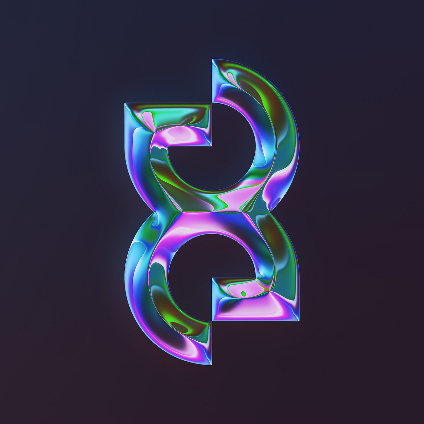 36 Days of Type，two thousand and twenty-two，abstract，Chromium metal，Render，Typesetting，