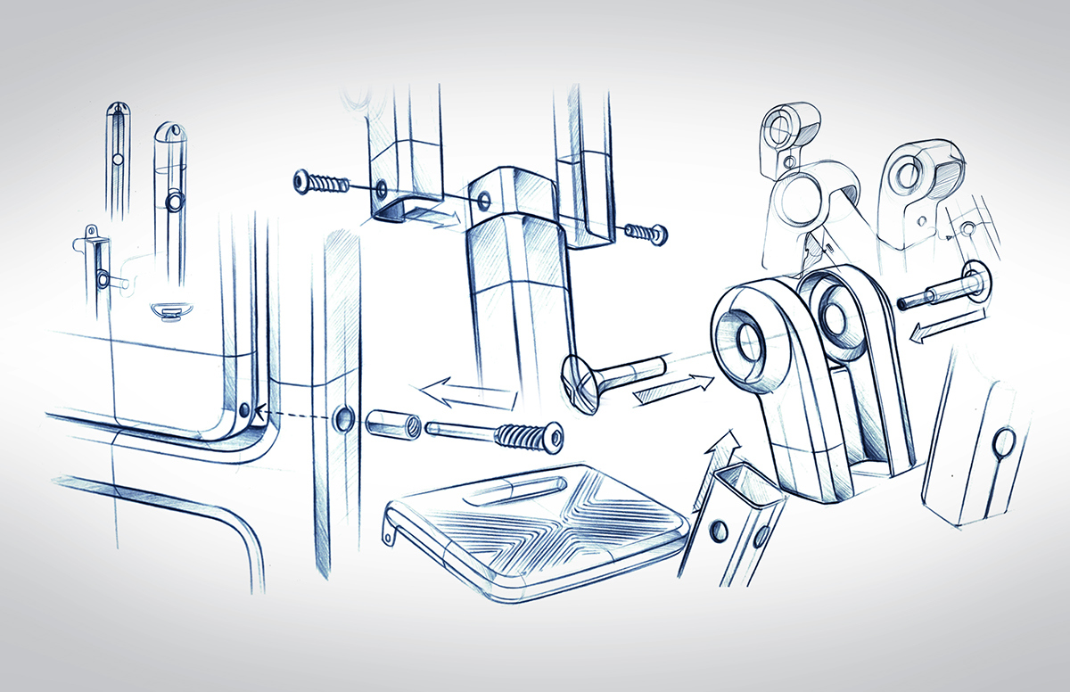 industrial design，tool，ladder，fold，Whitewash，