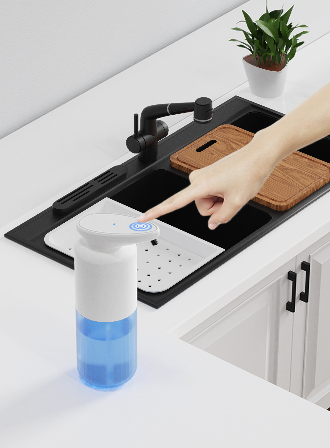 Induction bubble washing，Kitchen cleaning，Bacteriostatic disinfection spray，3rd gear liquid output control，