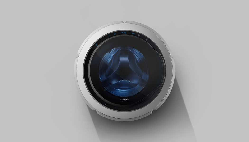 concept，Wall mounted，Washing machine，Small space，circular，