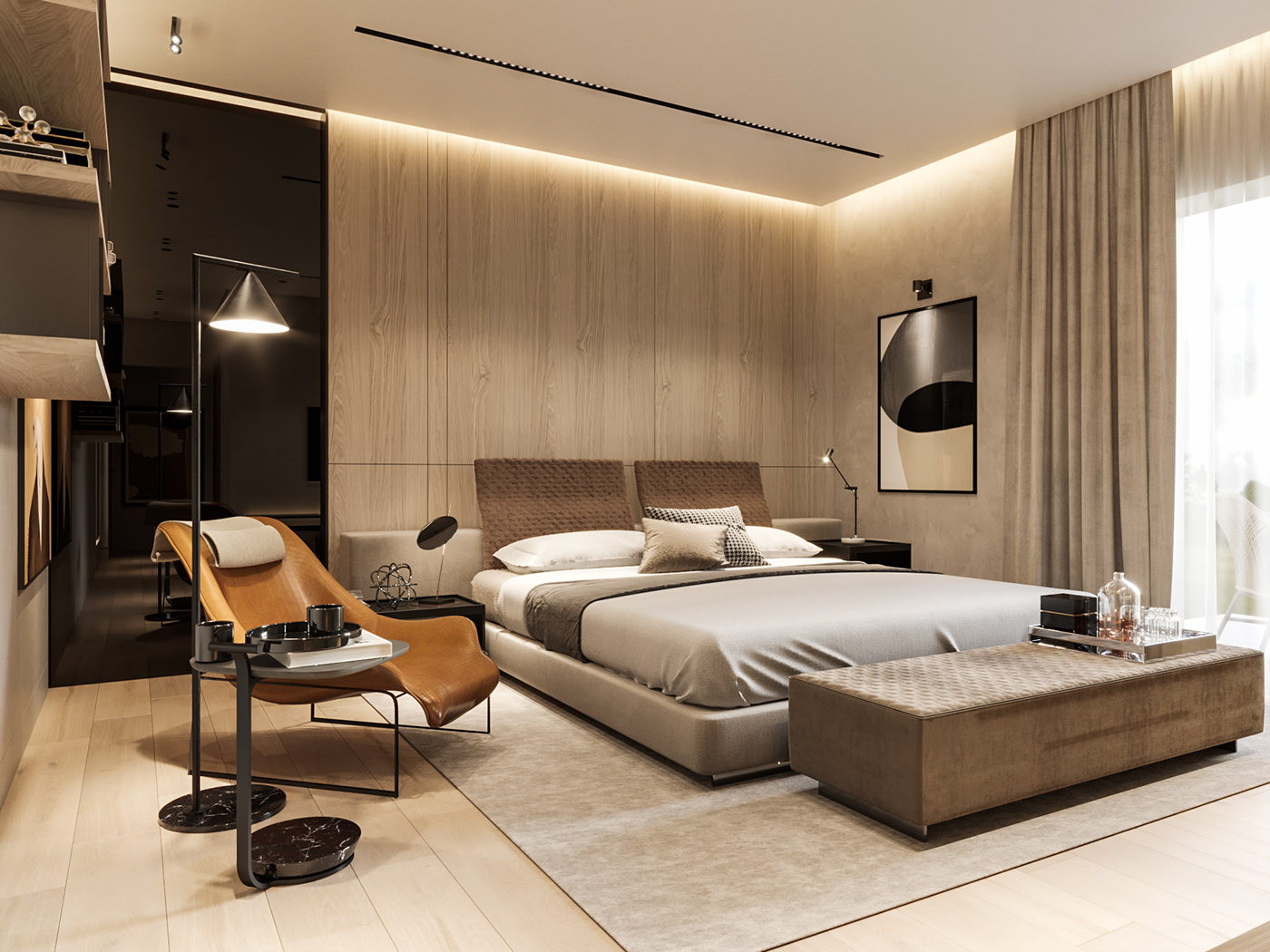 bedroom，Modern style，insite architects，comfortable，