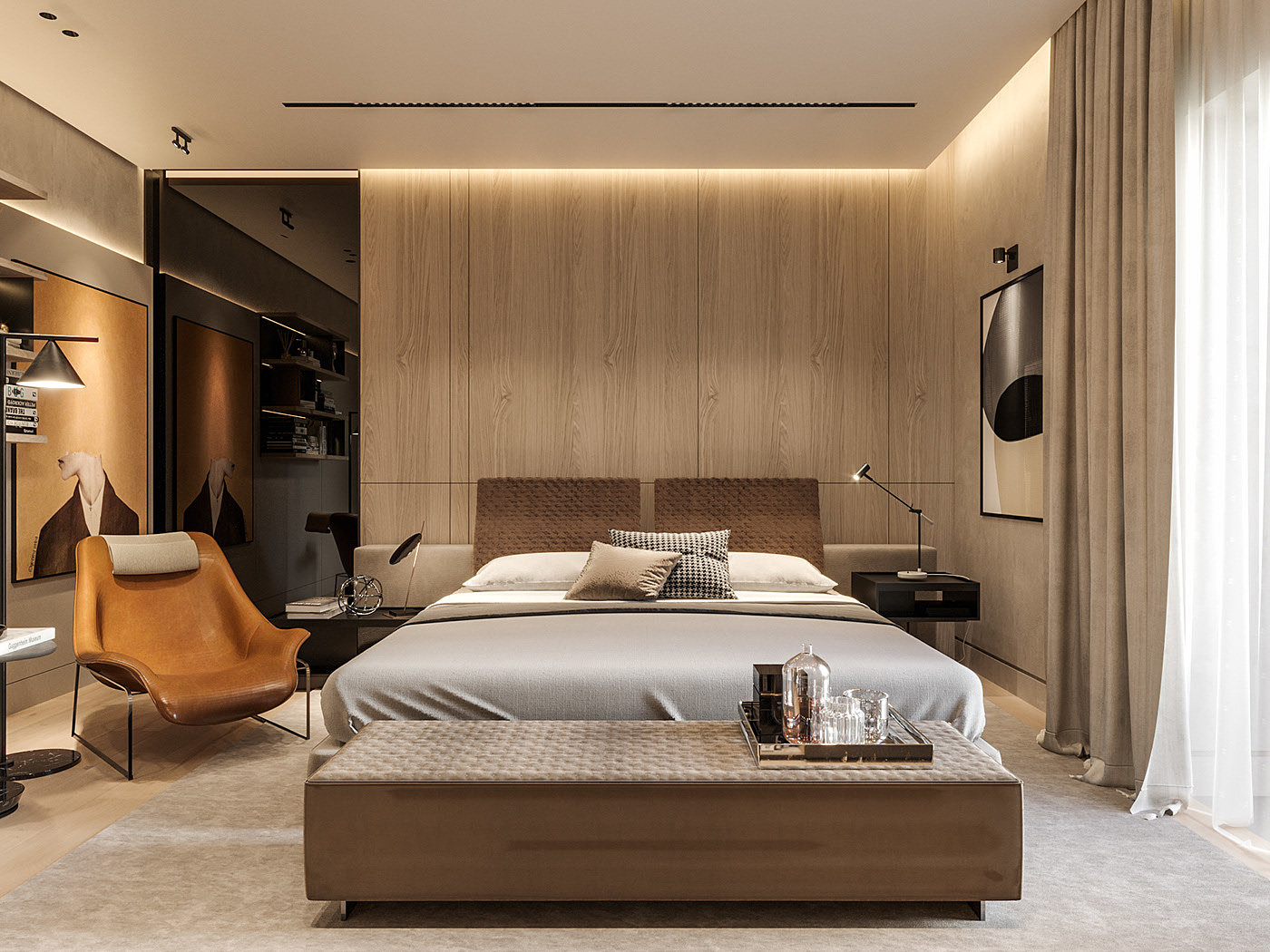 卧室，现代风，insite architects，舒适，