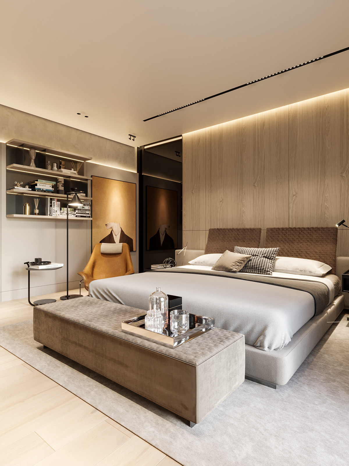bedroom，Modern style，insite architects，comfortable，