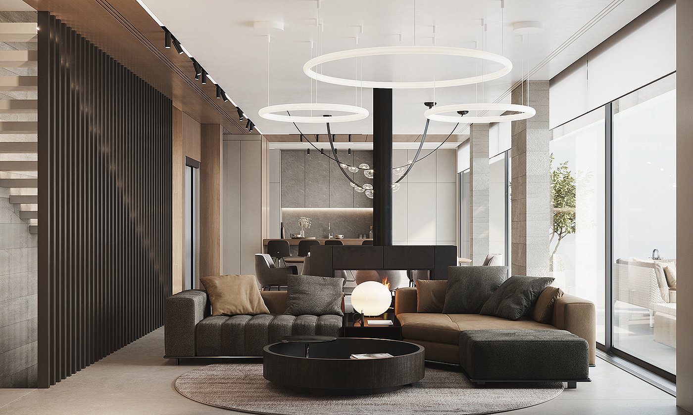 Interior design，renovation，a living room，restaurant，cgi，