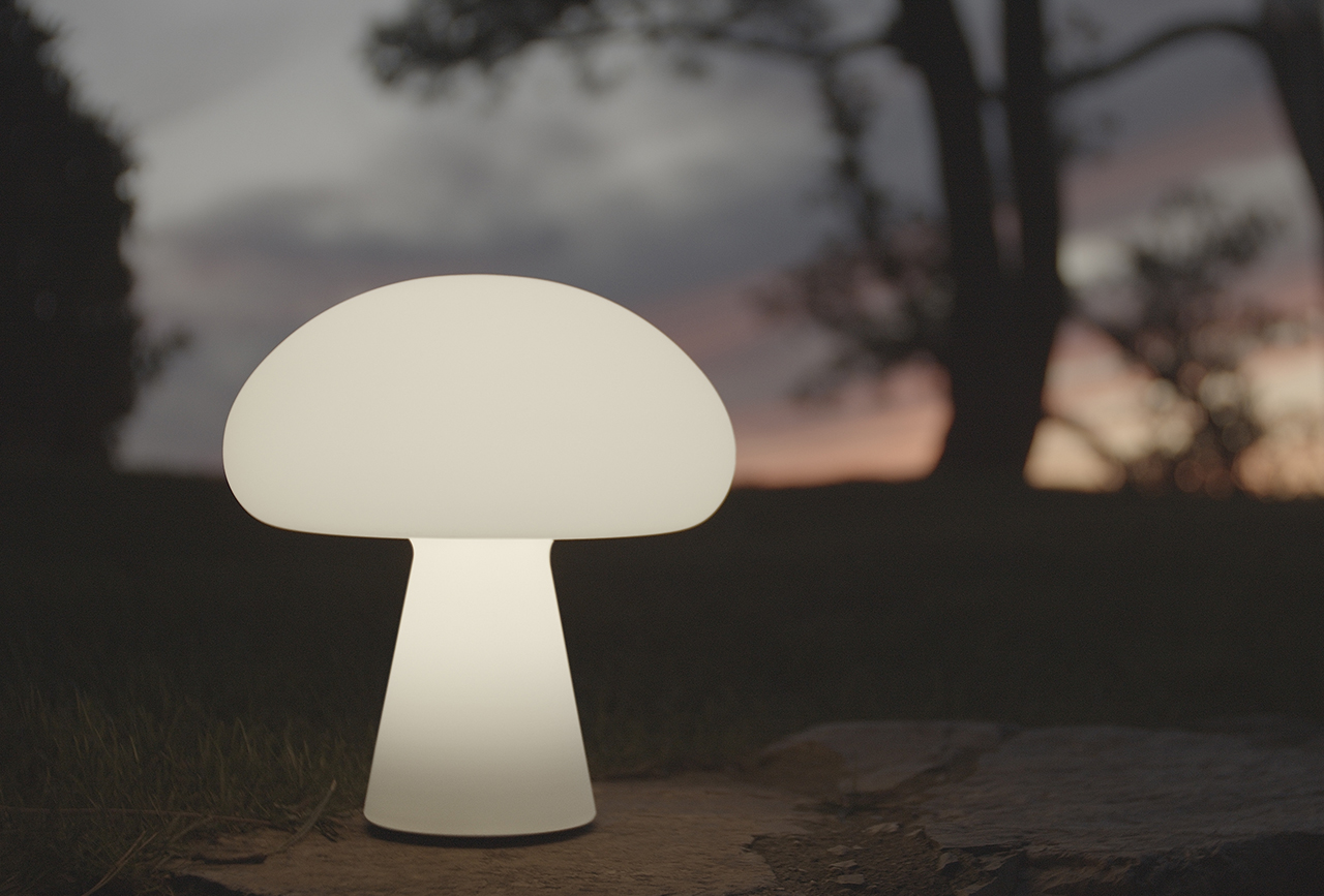 lamp，Mushroom，outdoors，white，Simplicity，