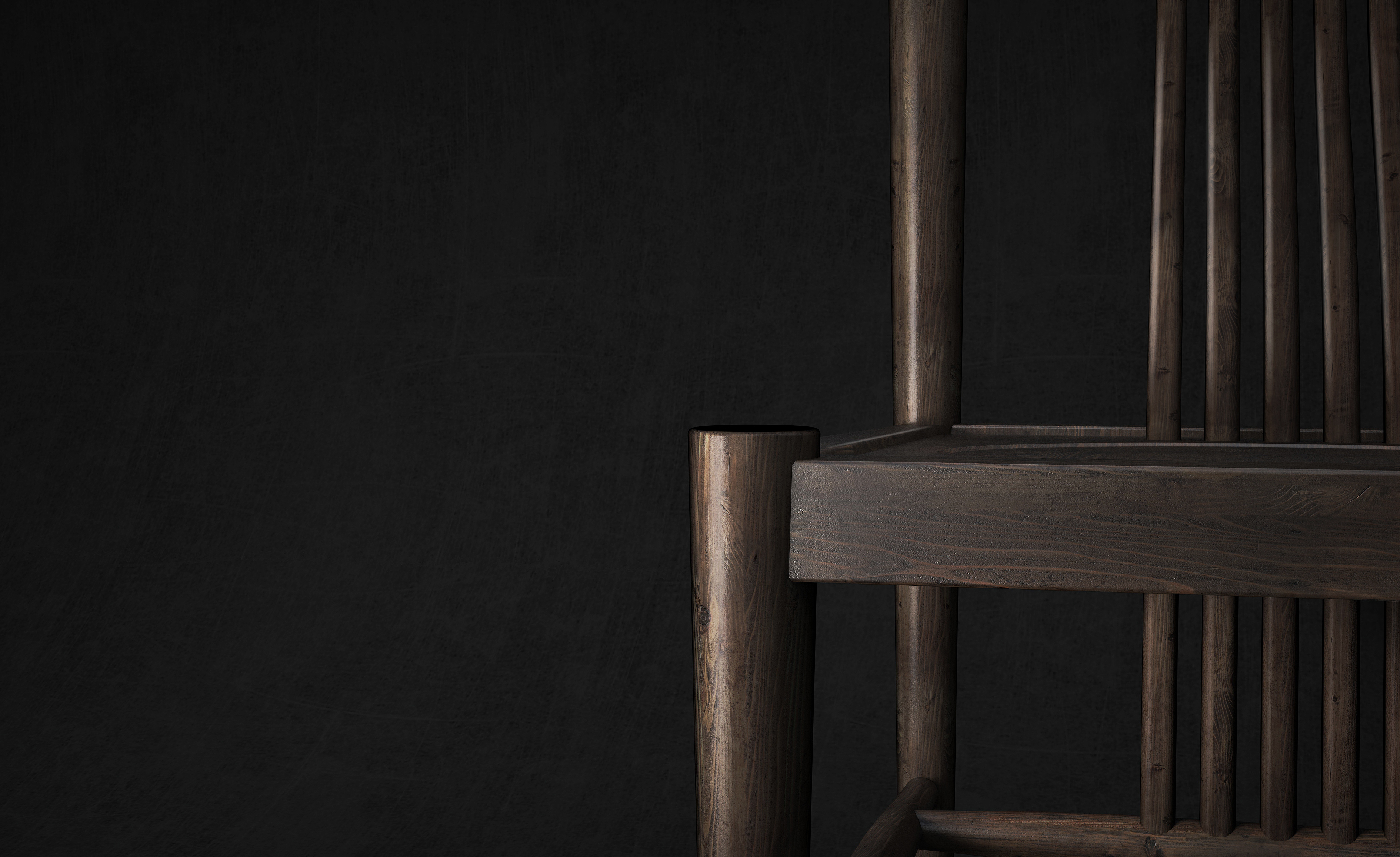 Retro，Wooden chair，Wood material，