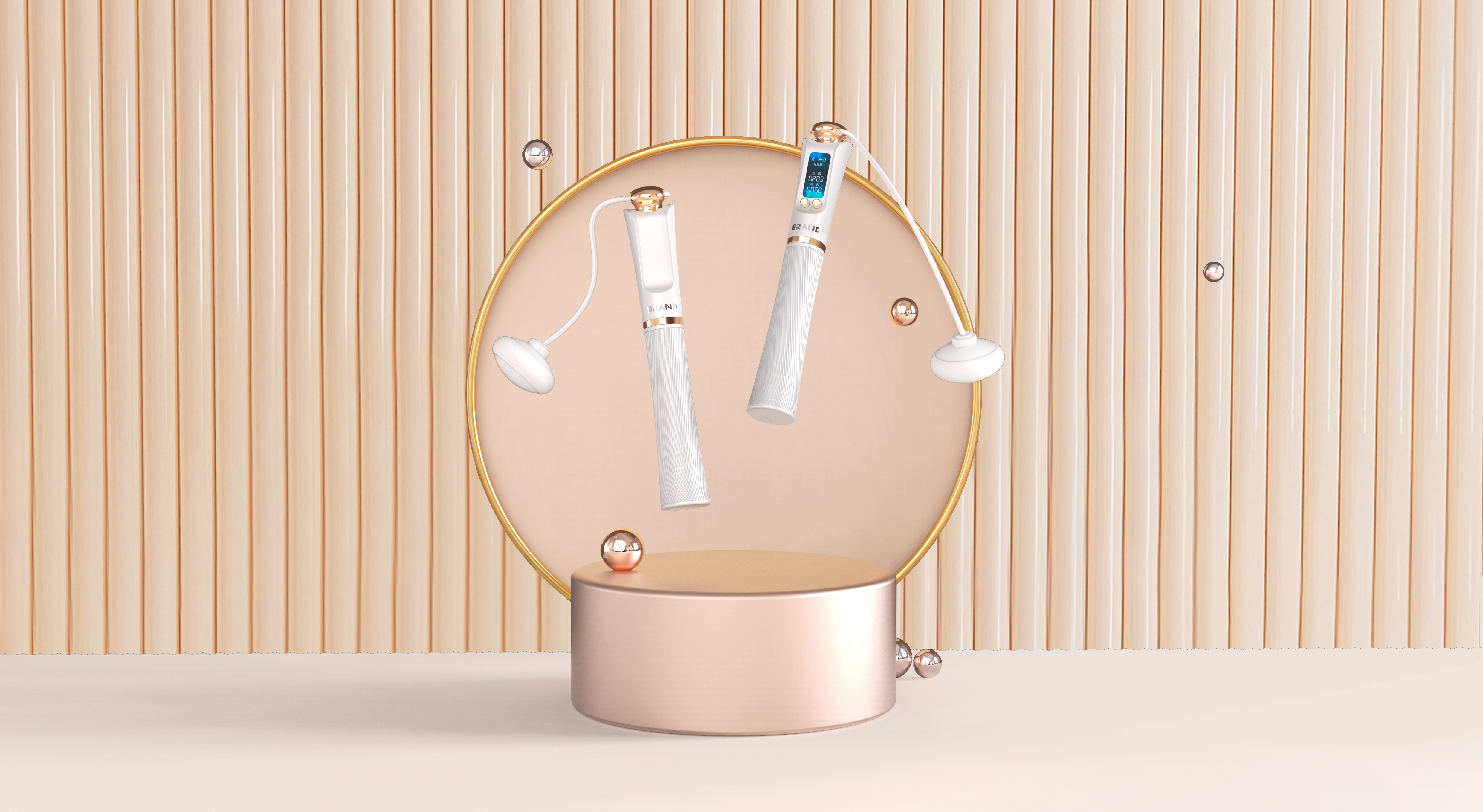 Intelligent cordless rope skipping，skipping rope，Sports products，Sports equipment，Appearance design，Structural design，