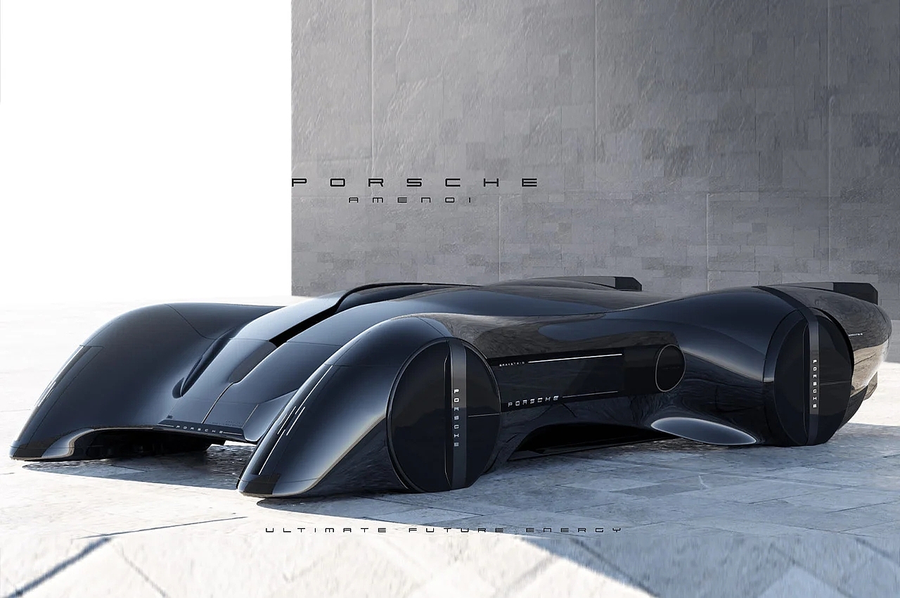 Porsche，Le Mans concept car，Sustainable wind energy，automobile，Sports car，black，