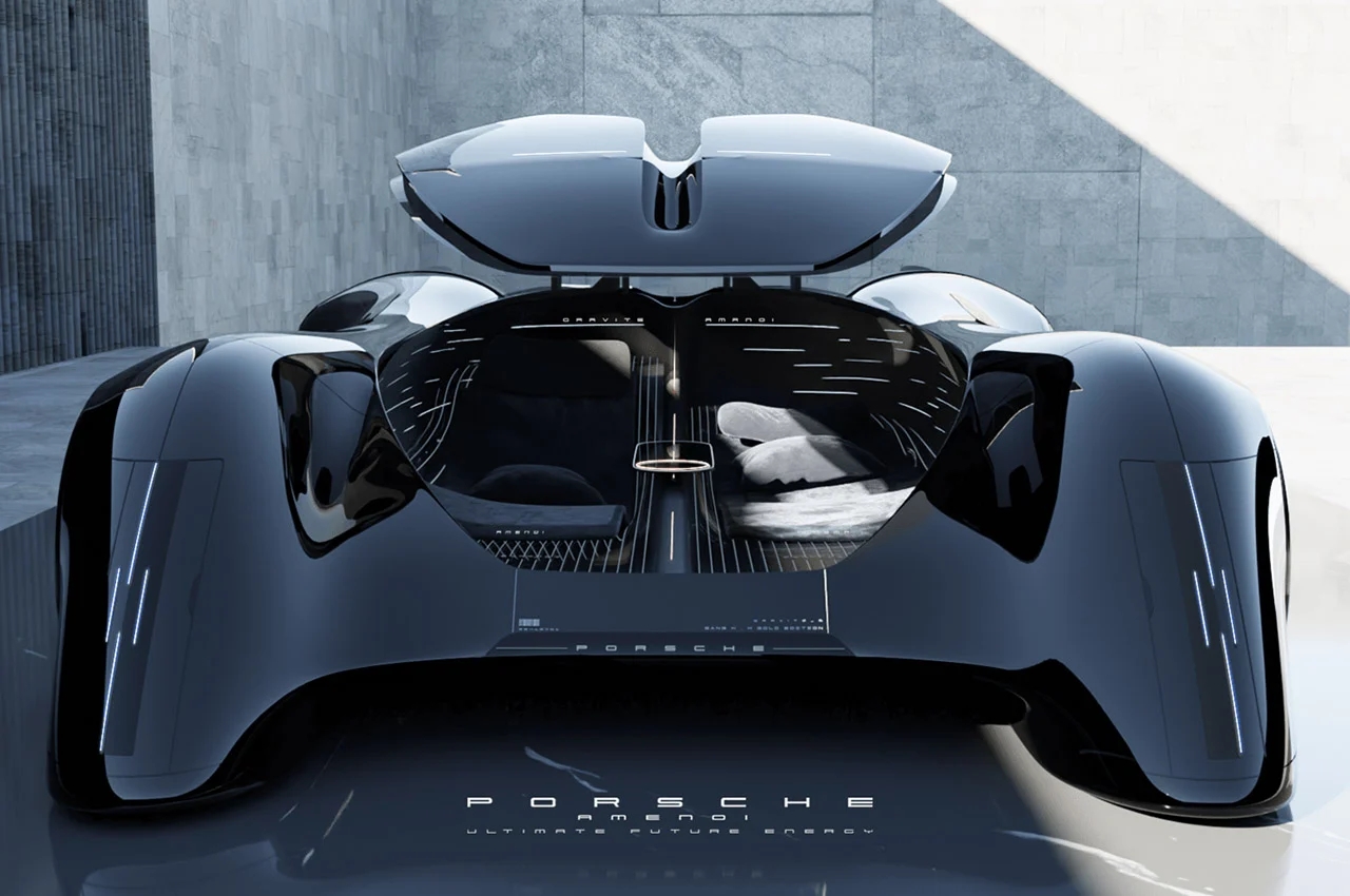 Porsche，Le Mans concept car，Sustainable wind energy，automobile，Sports car，black，