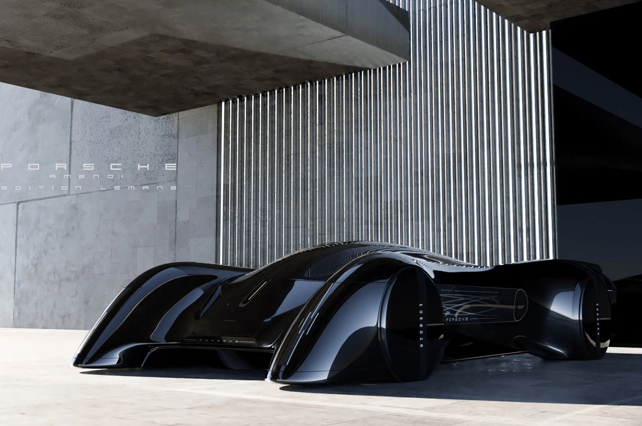 Porsche，Le Mans concept car，Sustainable wind energy，automobile，Sports car，black，