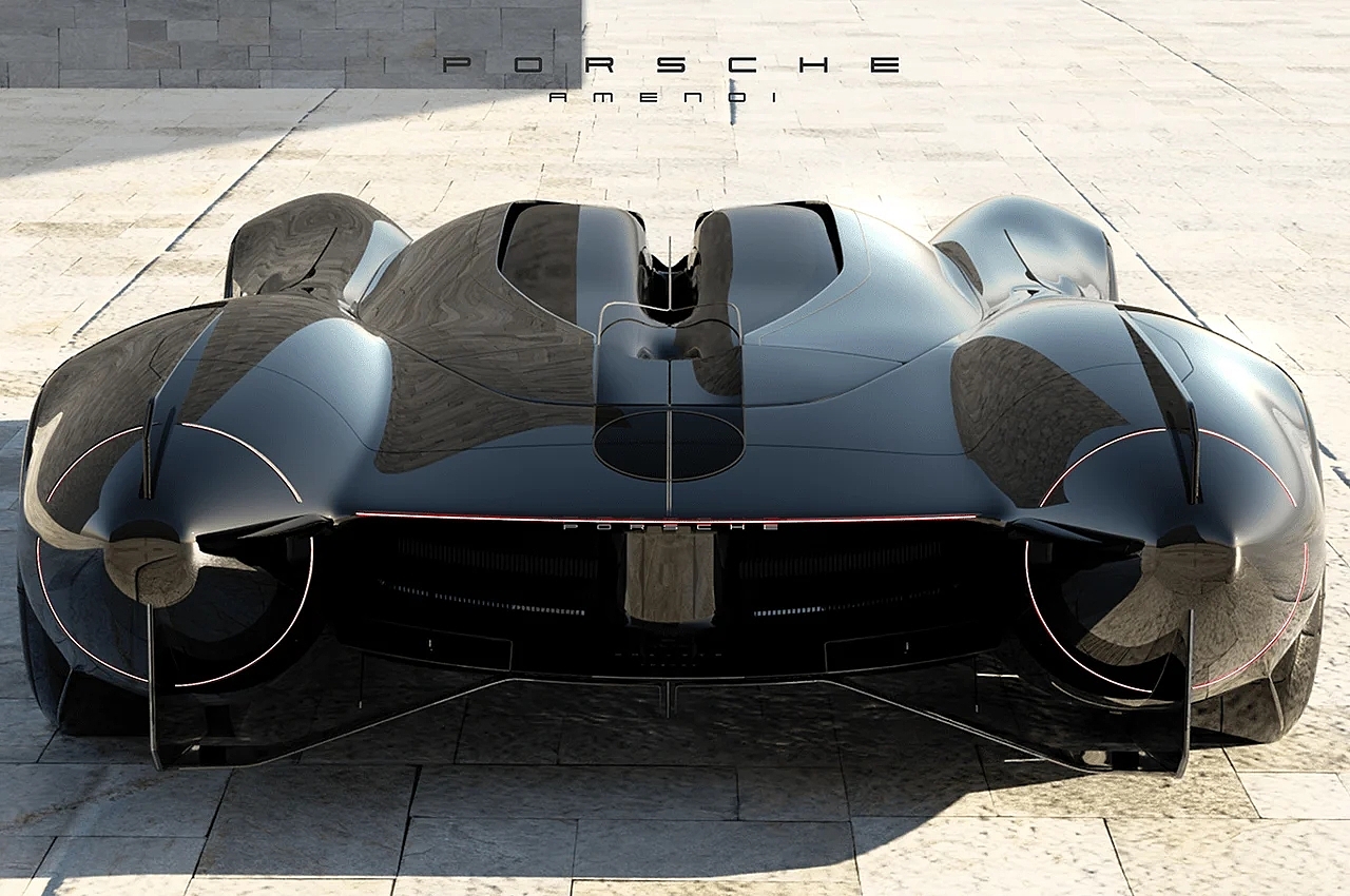 Porsche，Le Mans concept car，Sustainable wind energy，automobile，Sports car，black，