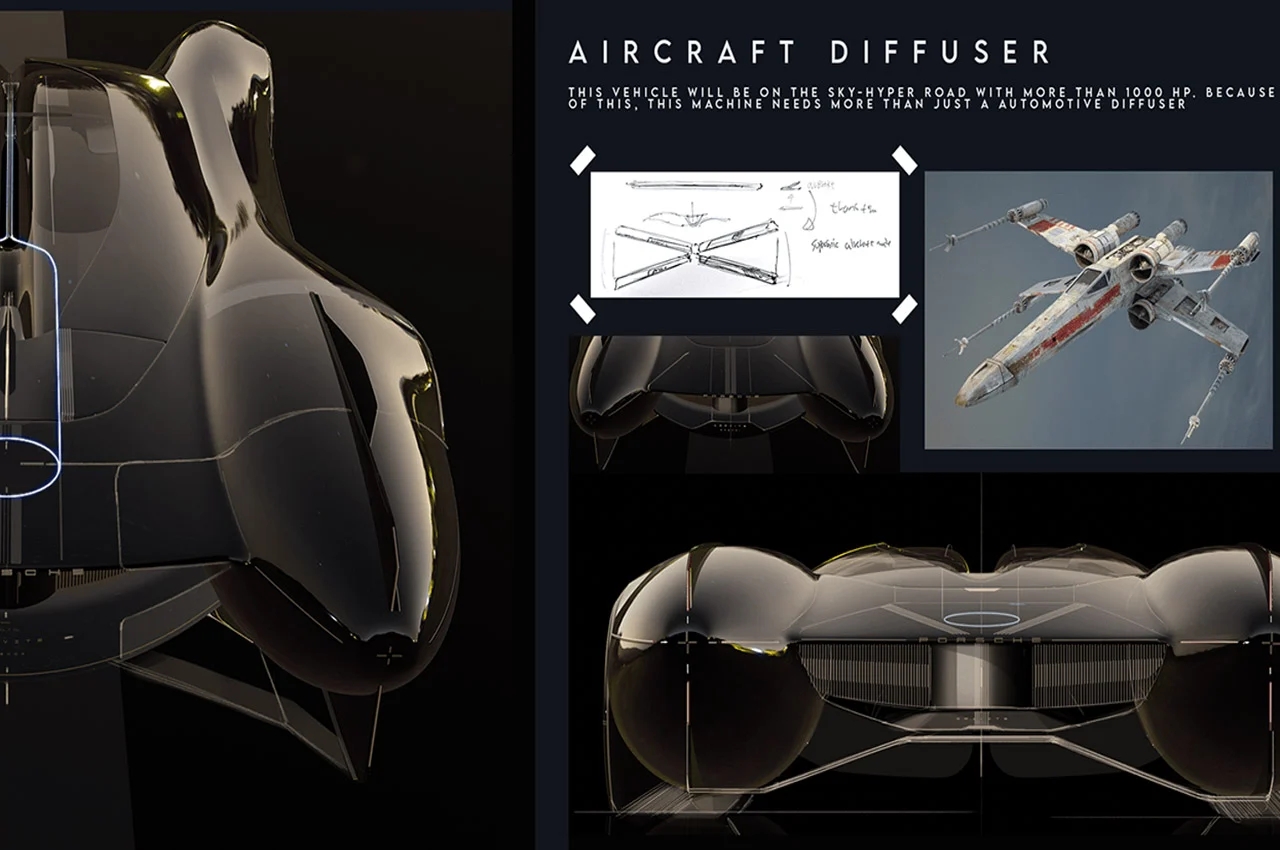 Porsche，Le Mans concept car，Sustainable wind energy，automobile，Sports car，black，