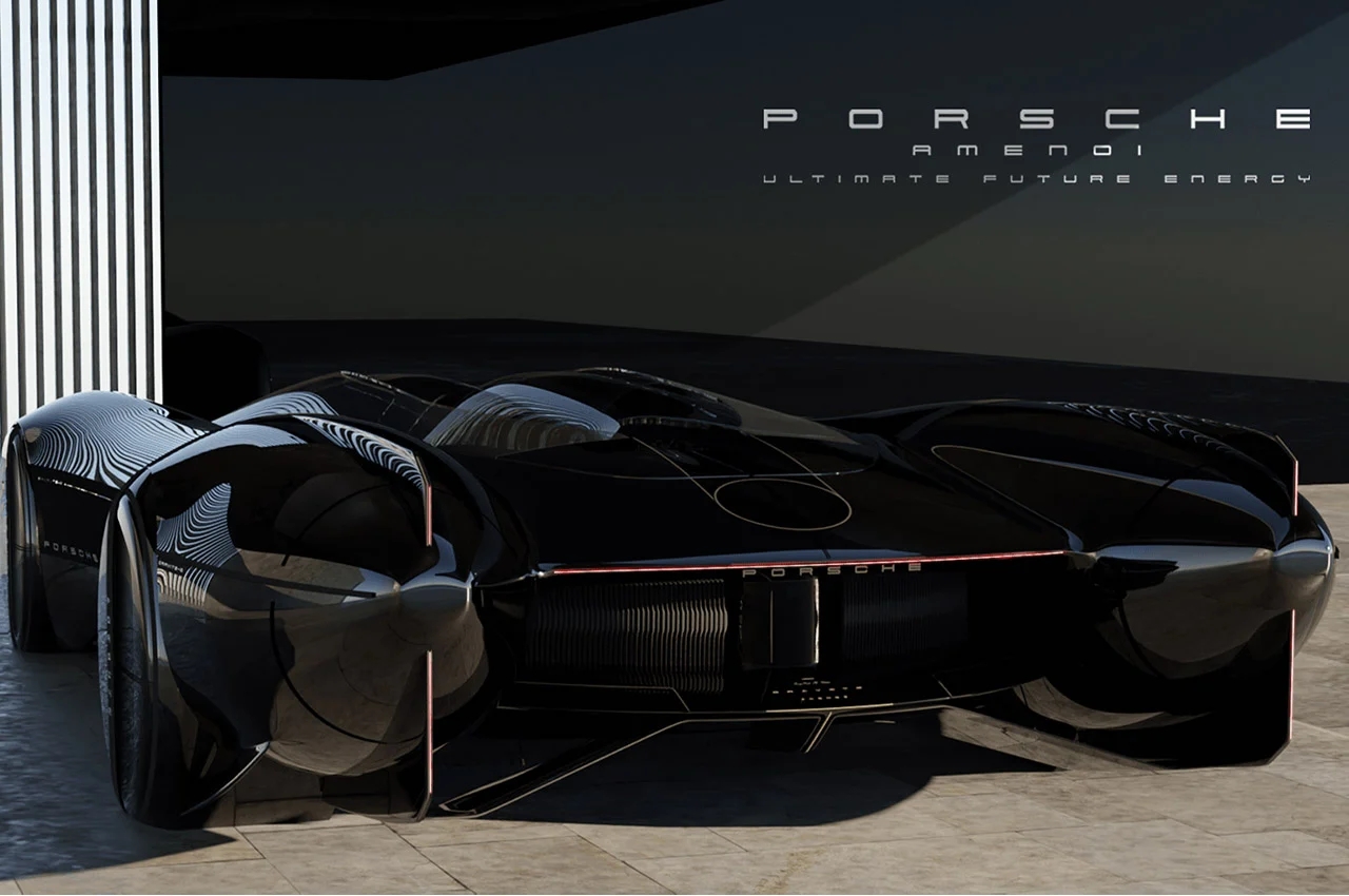 Porsche，Le Mans concept car，Sustainable wind energy，automobile，Sports car，black，