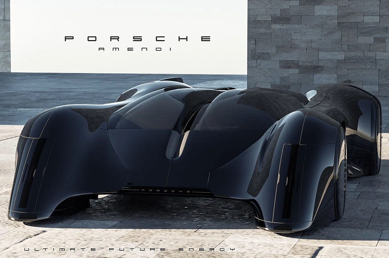 Porsche，Le Mans concept car，Sustainable wind energy，automobile，Sports car，black，