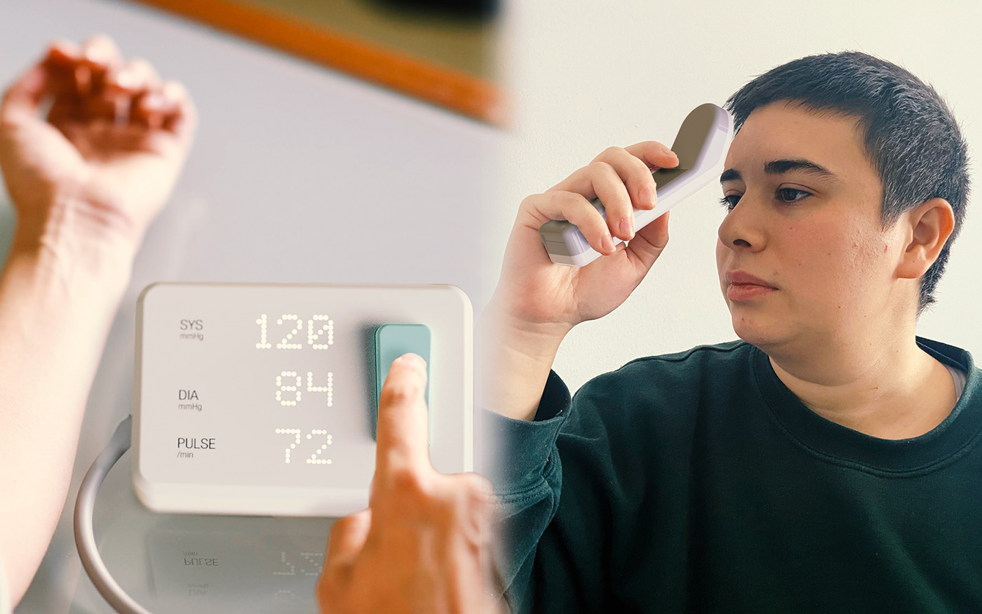 Sergen Çağlayan，Blood pressure monitor and thermometer，Pure，product design，