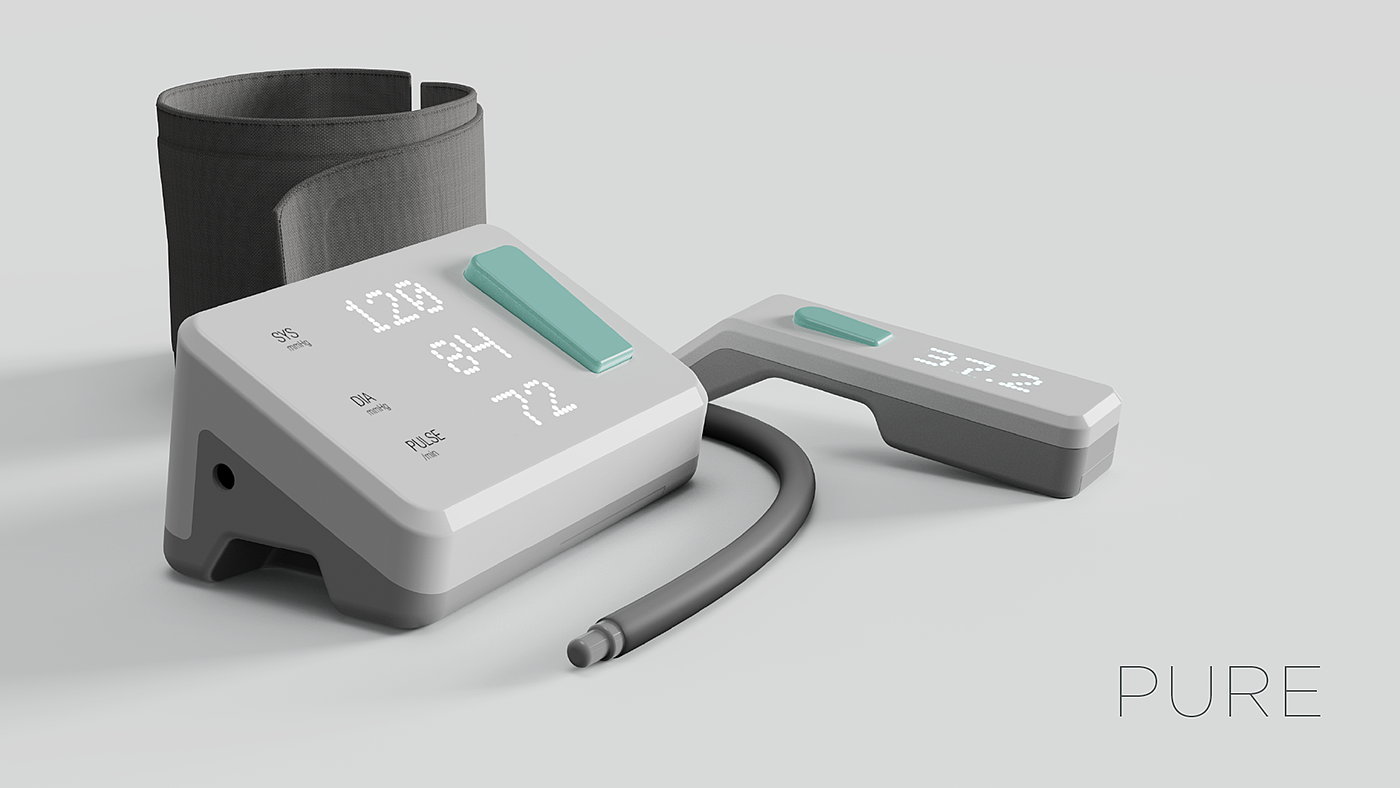 Sergen Çağlayan，Blood pressure monitor and thermometer，Pure，product design，